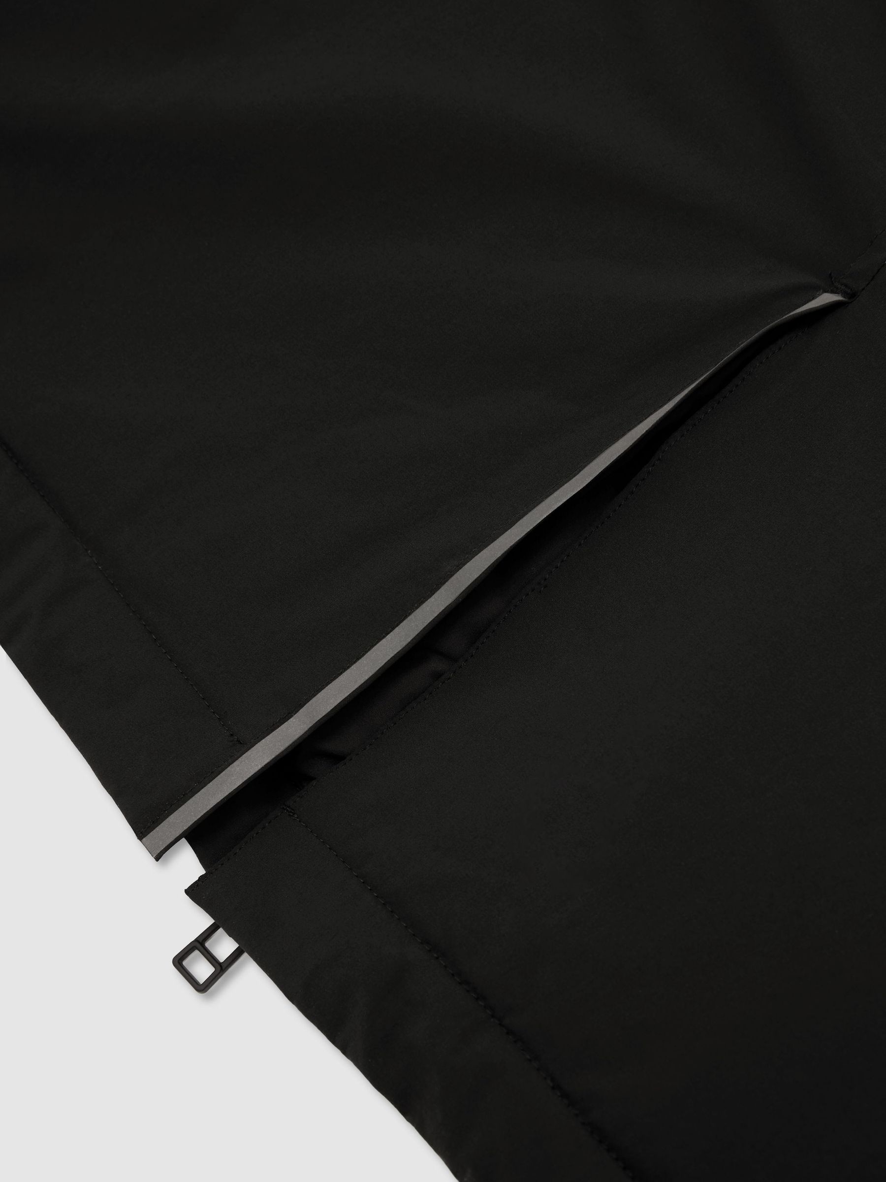 Reiss | Castore Insulated Hooded Long Jacket in Black - Image 10 of 12