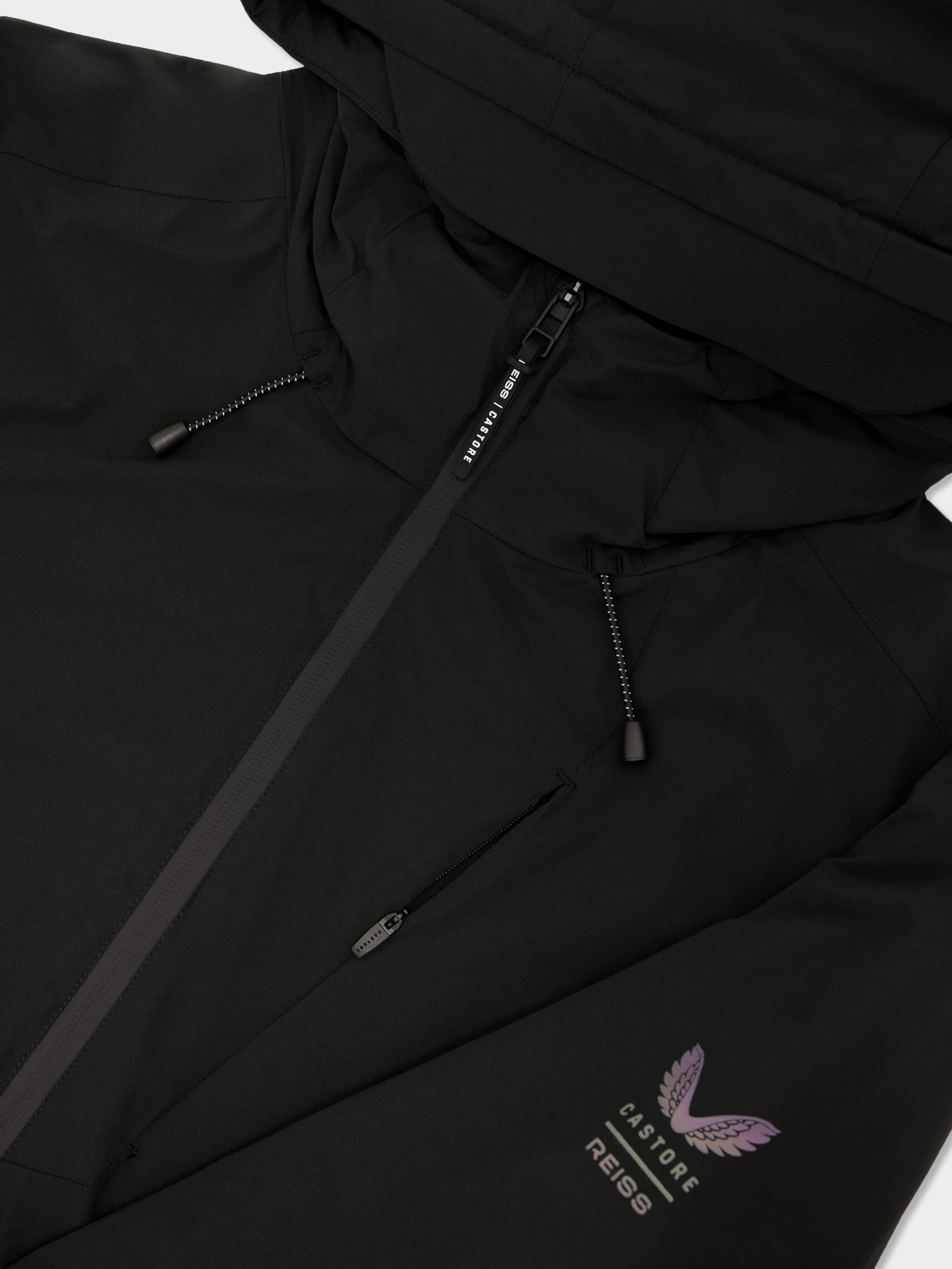 Reiss | Castore Insulated Hooded Long Jacket in Black - Image 12 of 12