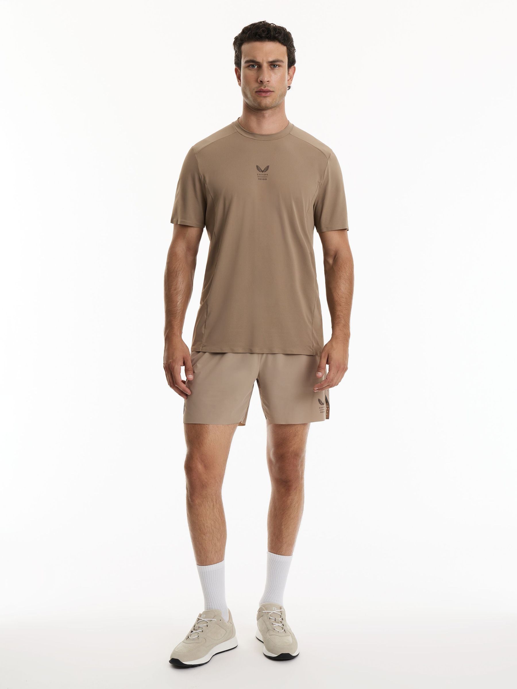 Reiss | Castore 5-Inch Training Shorts in Beige - Image 4 de 10