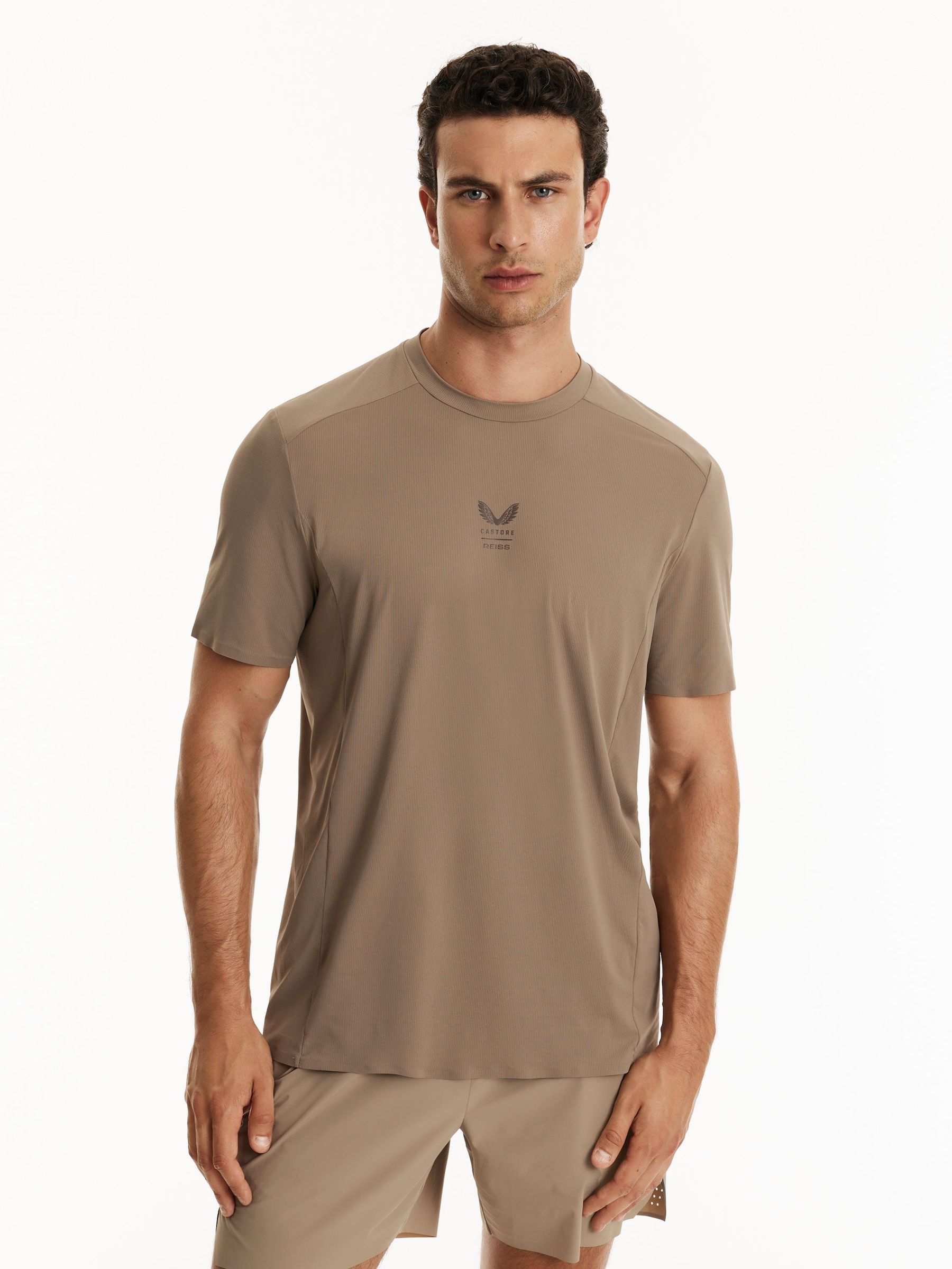 T-shirt Reiss | Castore Performance coupe moderne beige - Image 1 de 9