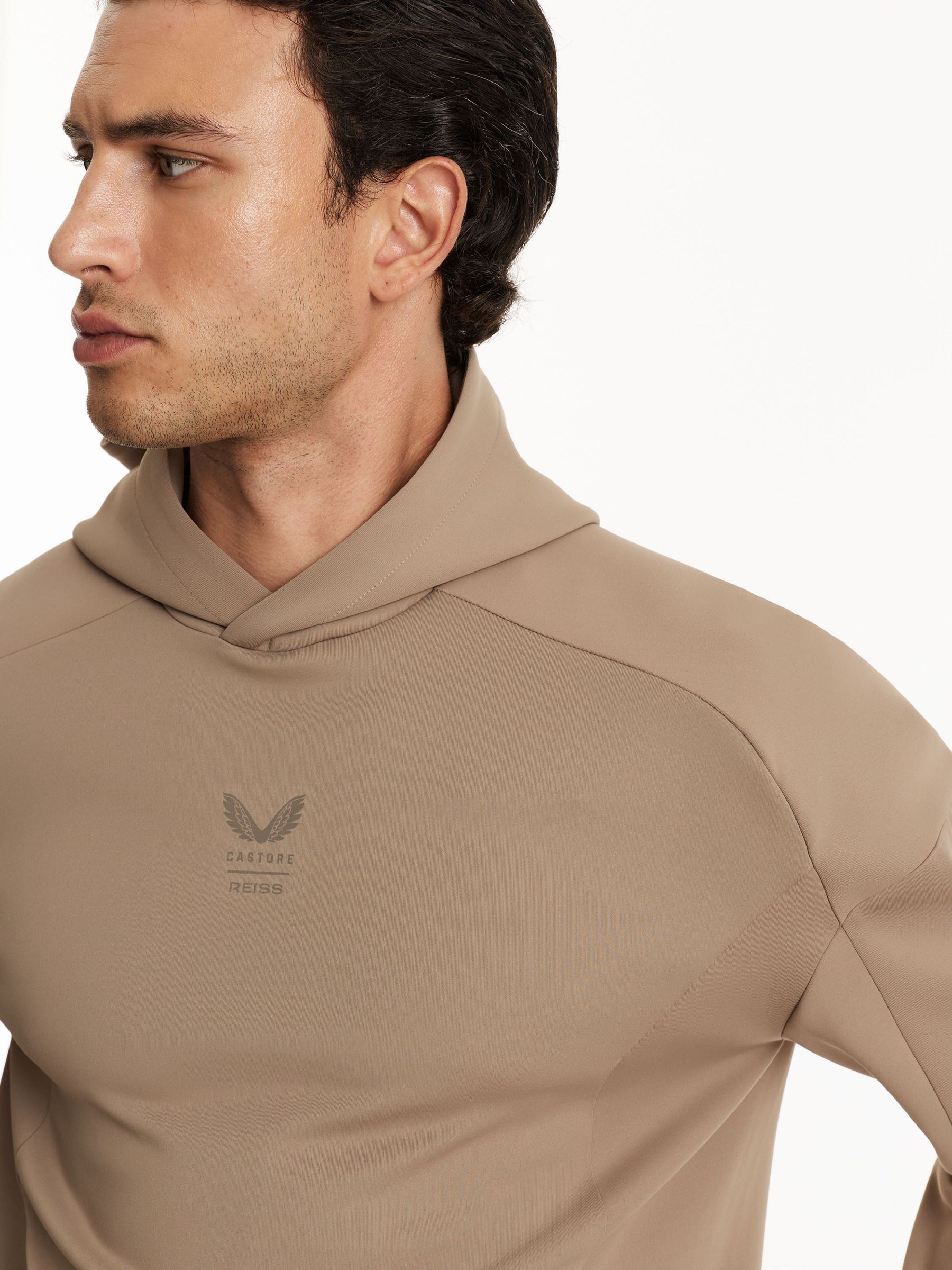 Reiss | Castore Sweat à capuche technique flexible beige - Image 3 de 9