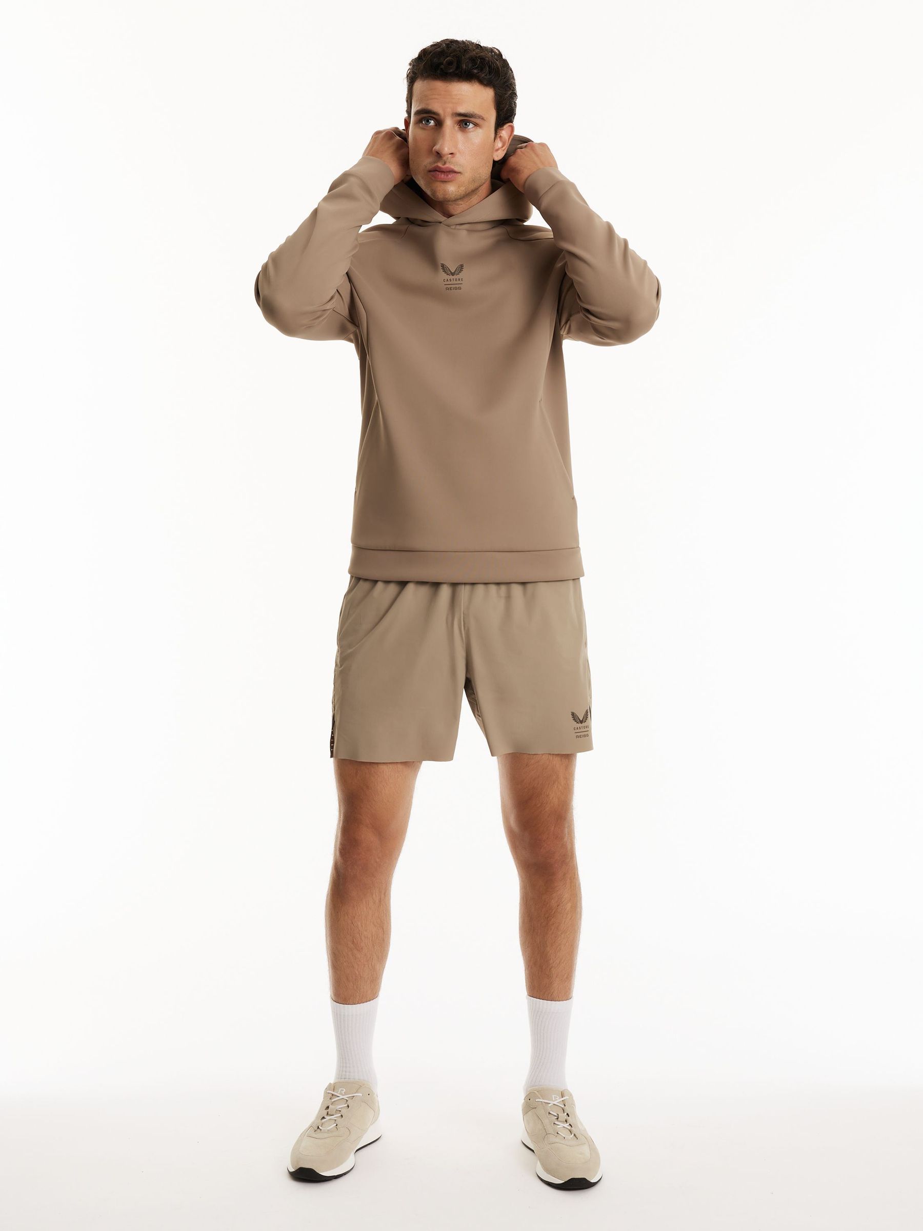 Reiss | Castore Sweat à capuche technique flexible beige - Image 5 de 9