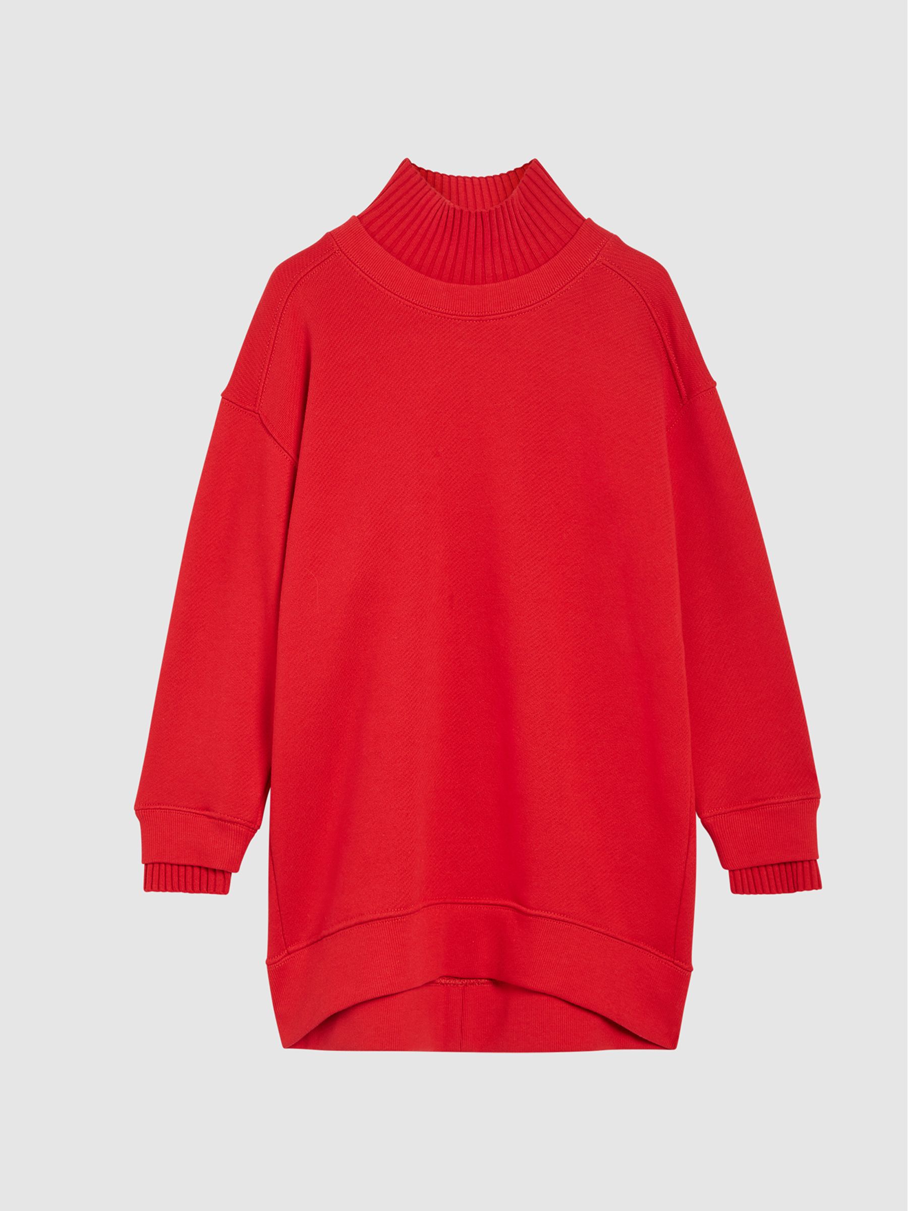 Jersey Roll Neck Tunic in Red - Image 2 of 6