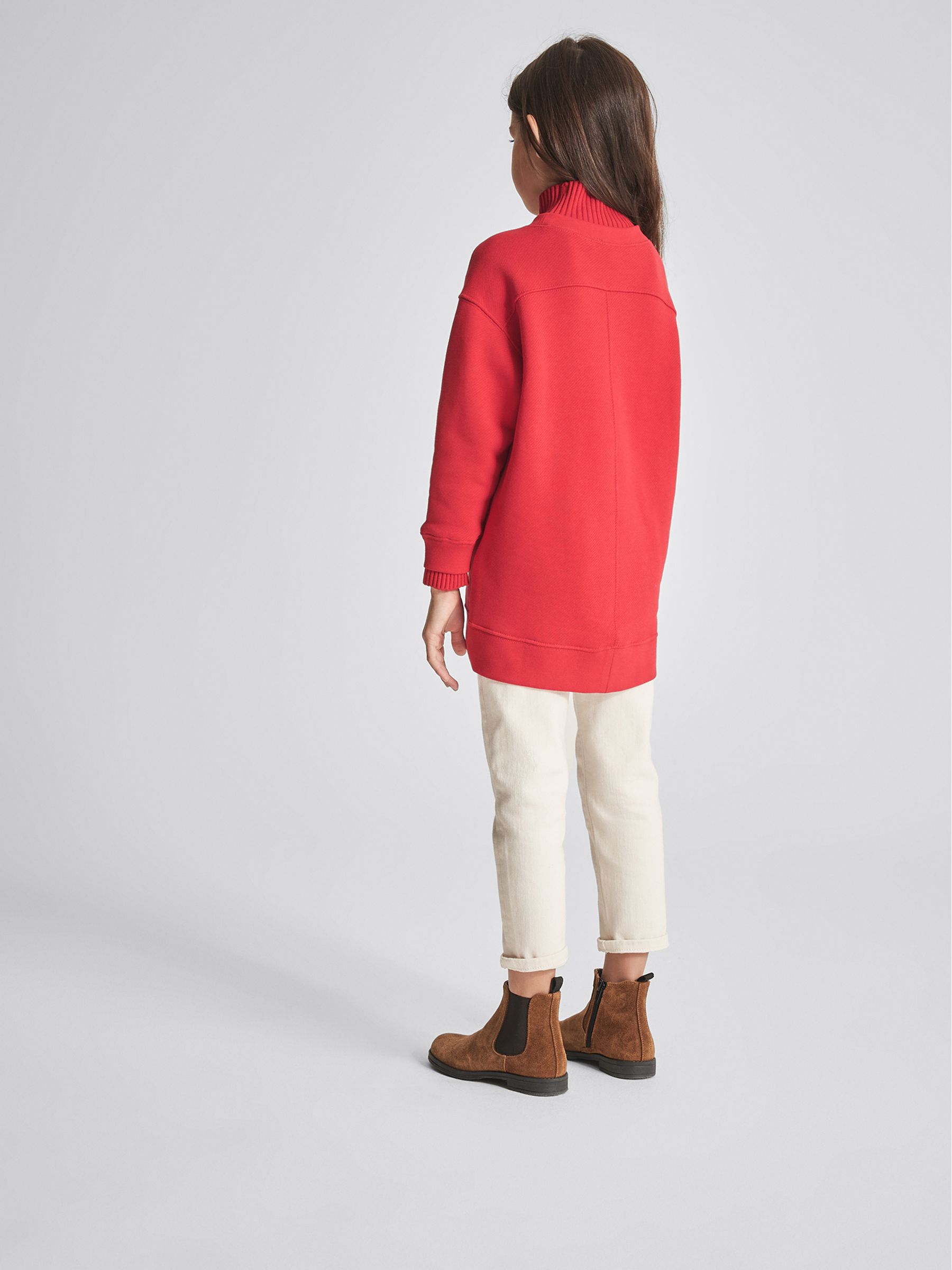 Jersey Roll Neck Tunic in Red - Image 5 of 6
