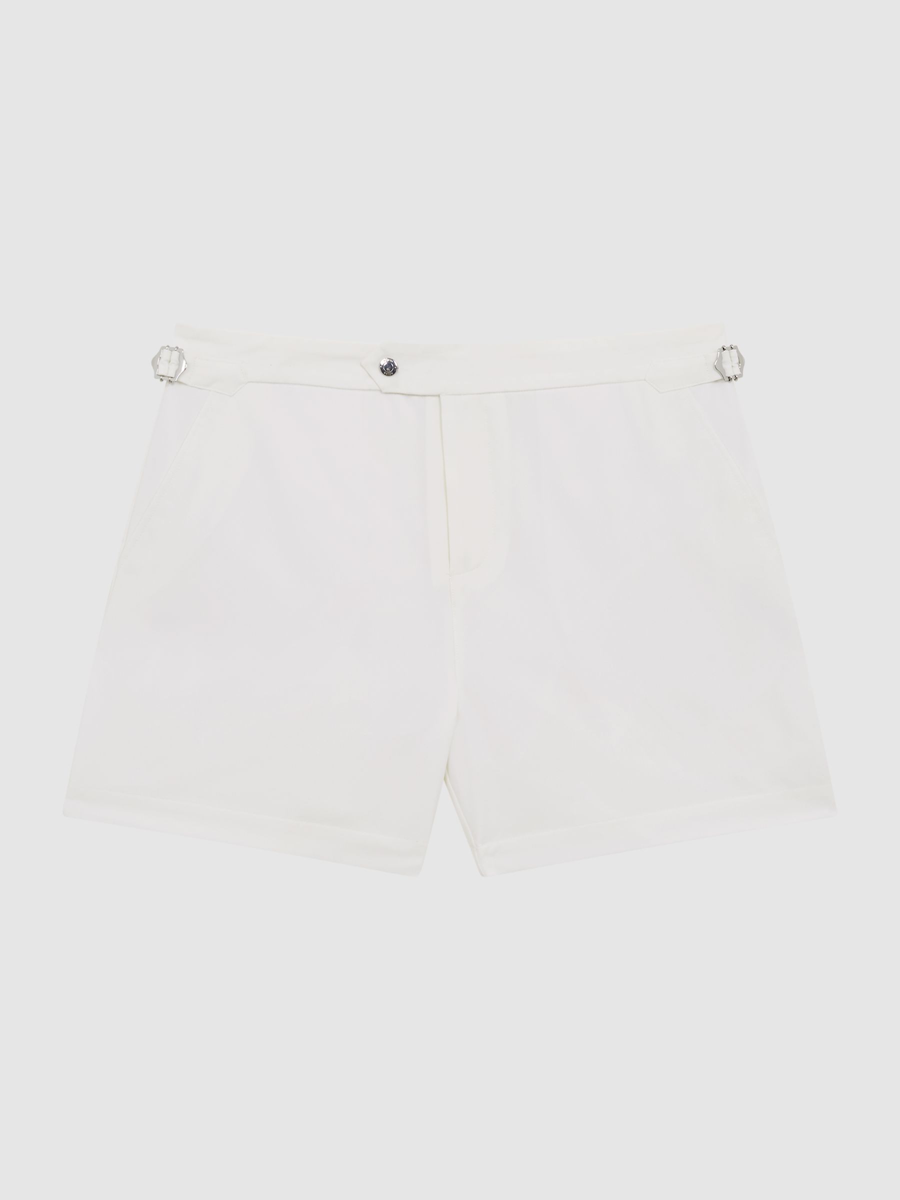 Side Adjuster Swim Shorts in White - Image 2 of 6