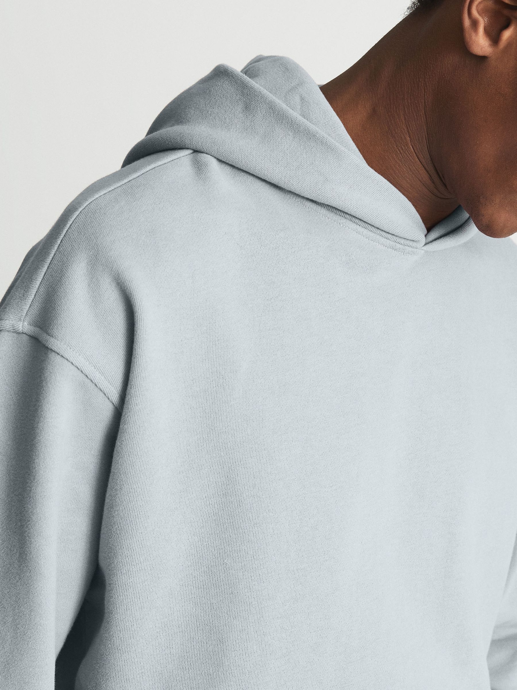 Oversized Garment Dye Hoodie in Dusty Blue - Image 4 of 5