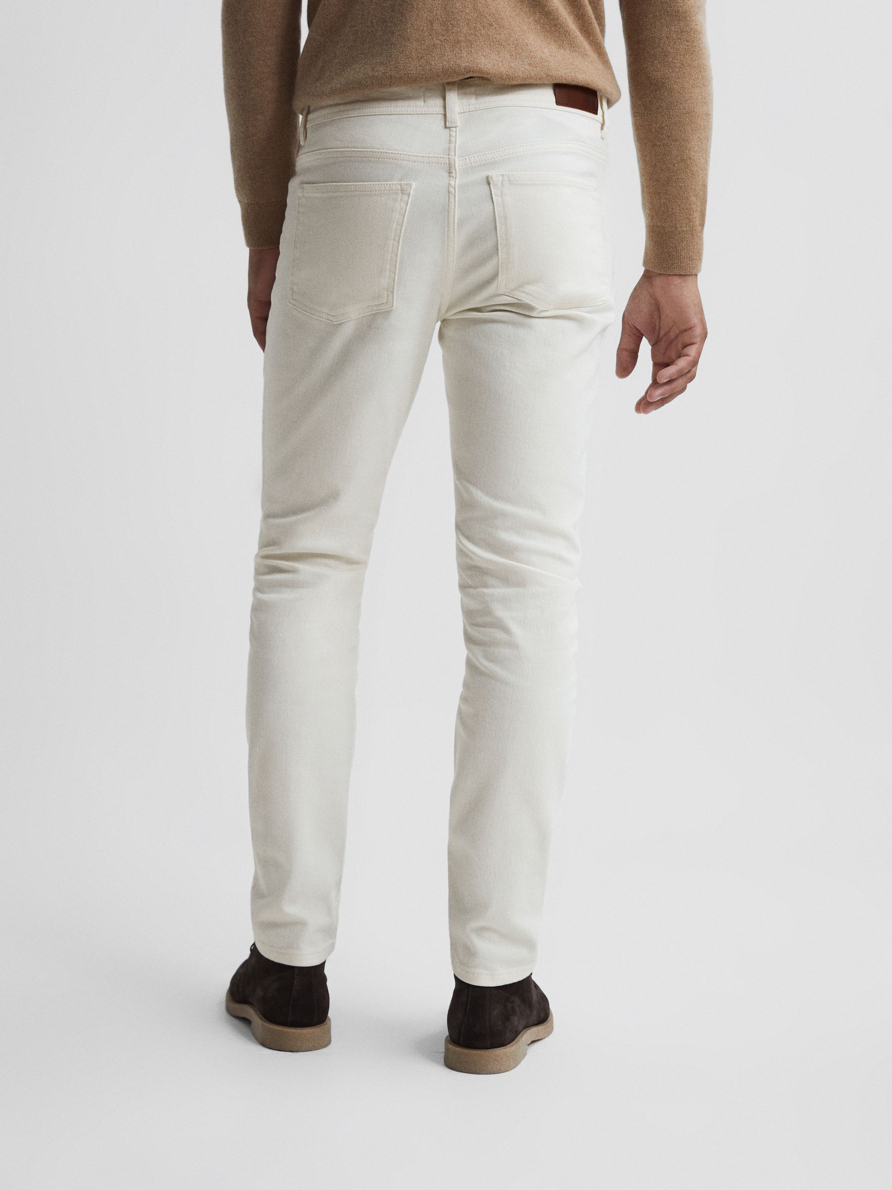 Tapered Slim Fit Stretch Jeans in Ecru - Image 5 of 6