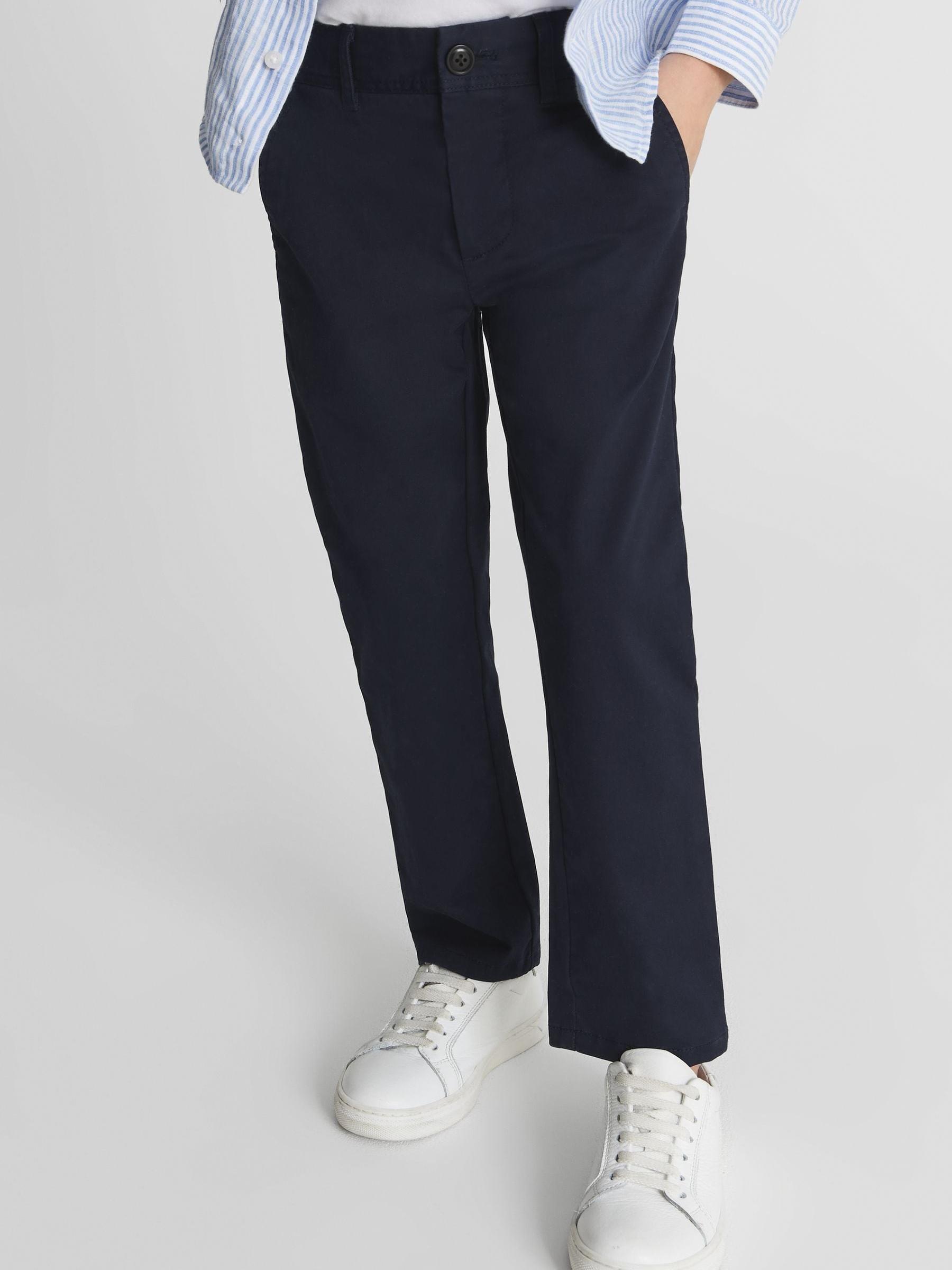 Slim Fit Casual Chinos in Navy - Image 3 of 6