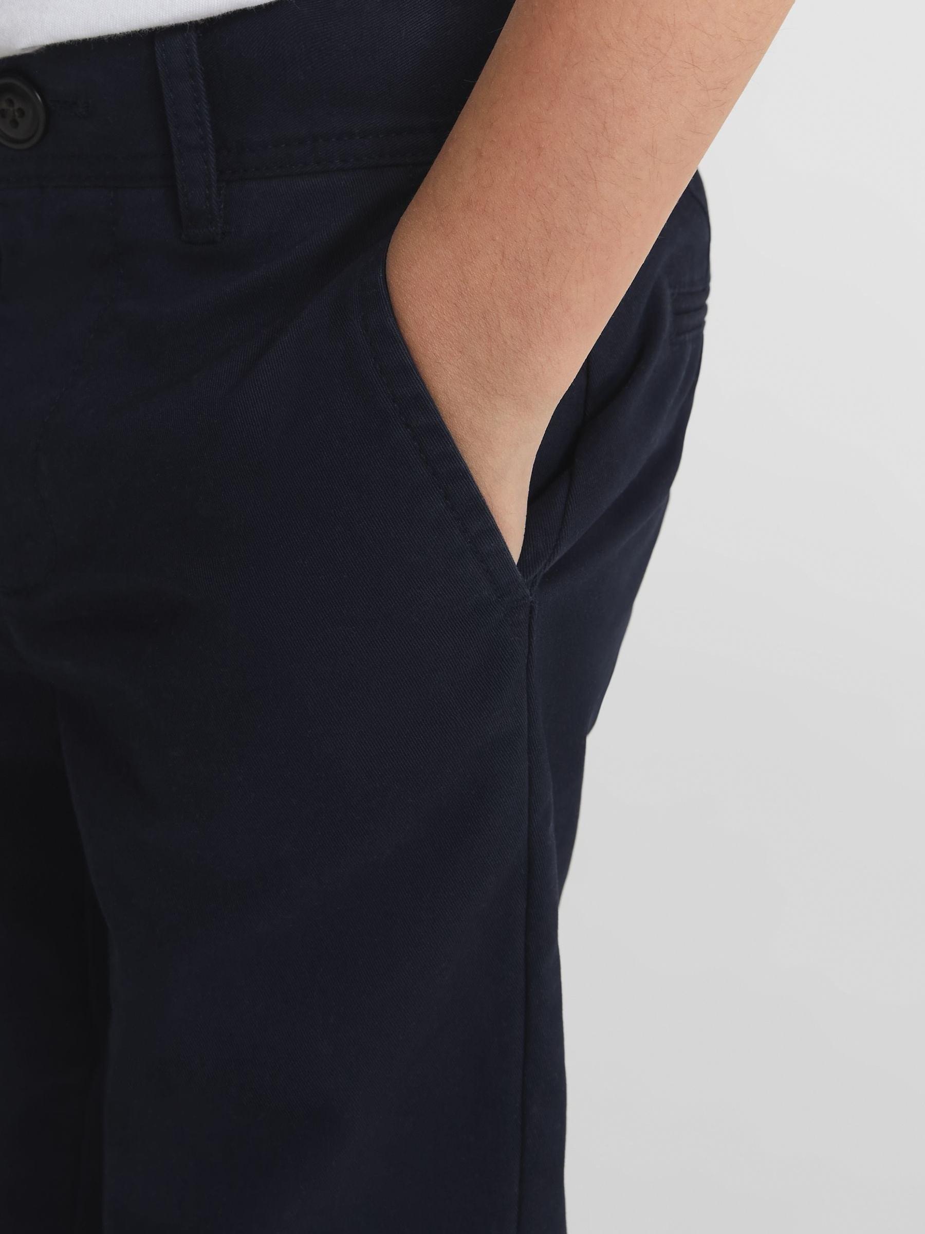 Slim Fit Casual Chinos in Navy - Image 4 of 6