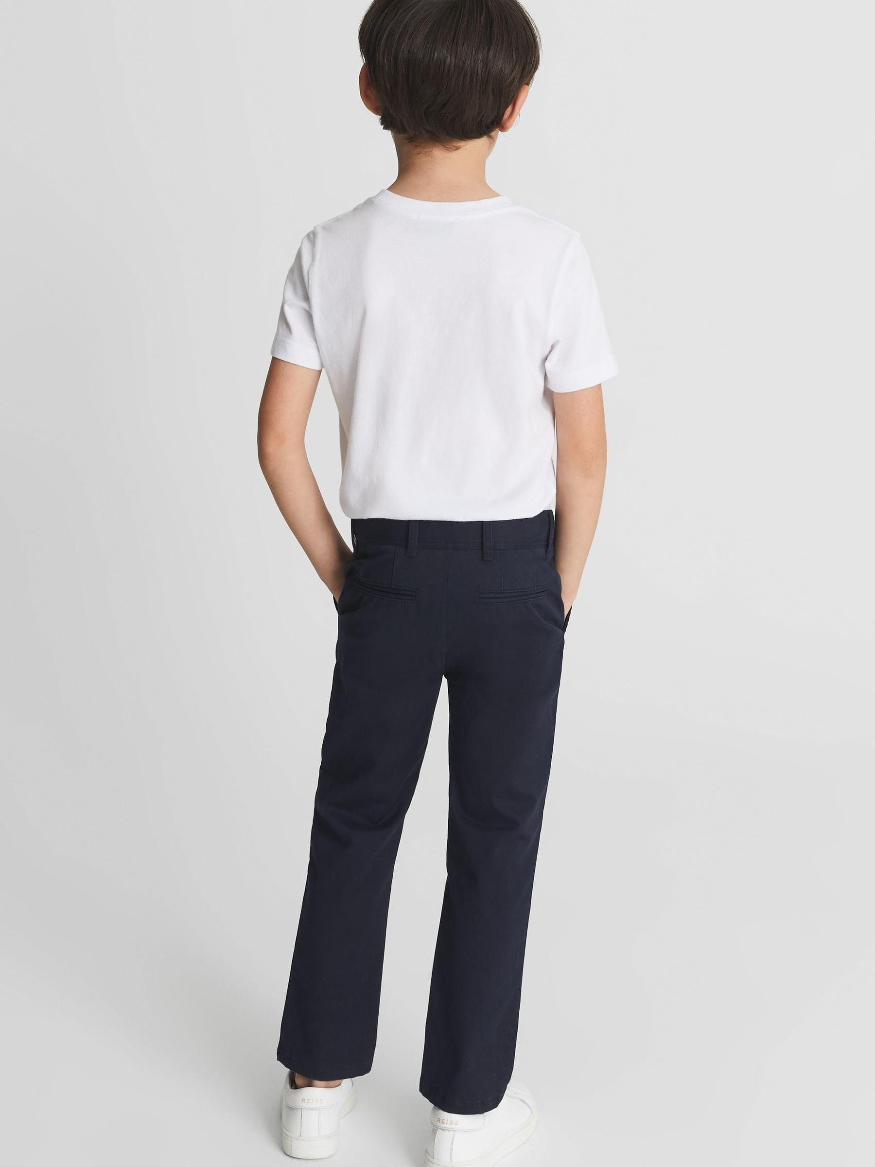 Slim Fit Casual Chinos in Navy - Image 5 of 6