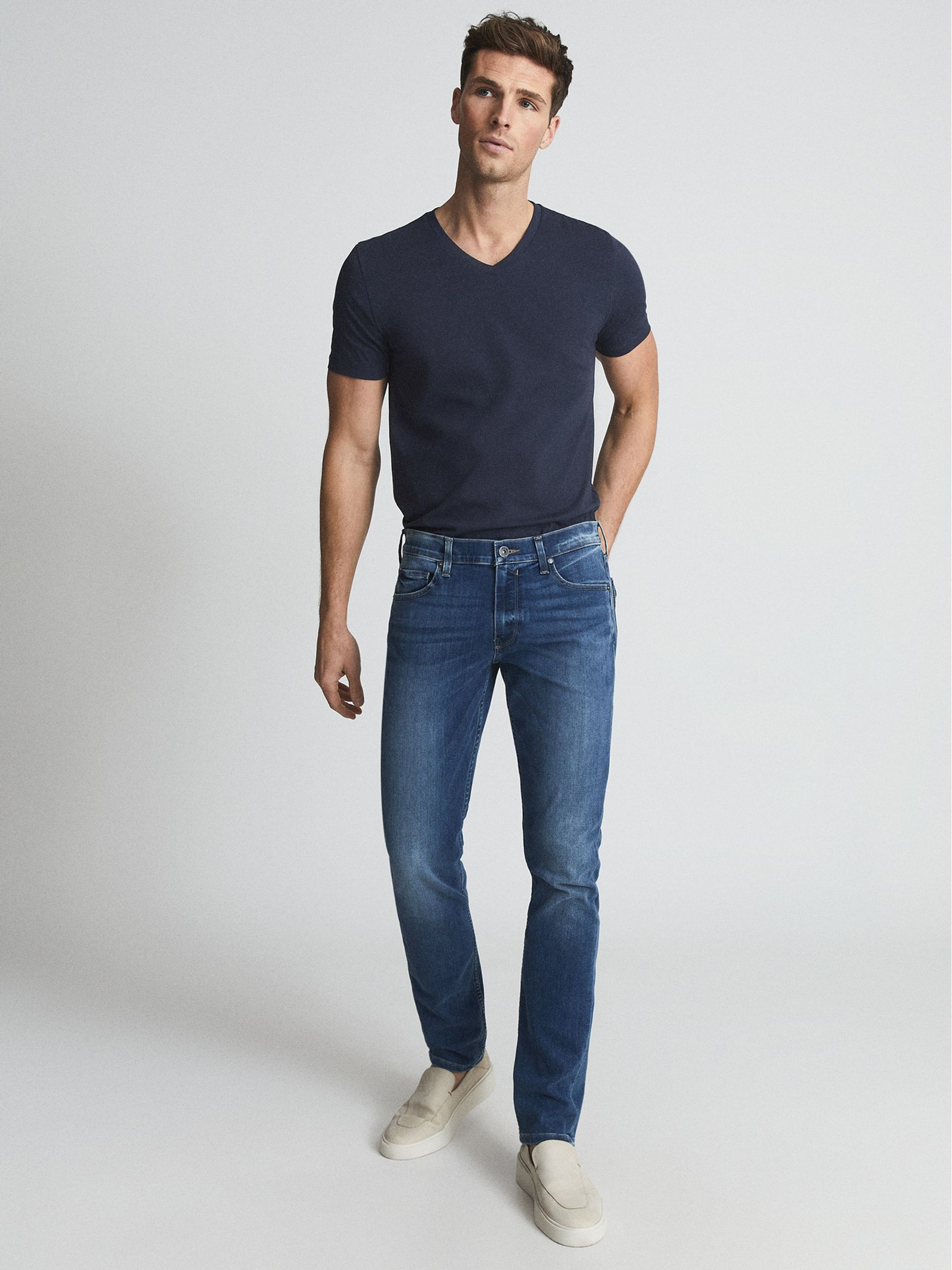 Paige High Stretch Slim Fit Jeans in Light Indigo - Image 1 of 5