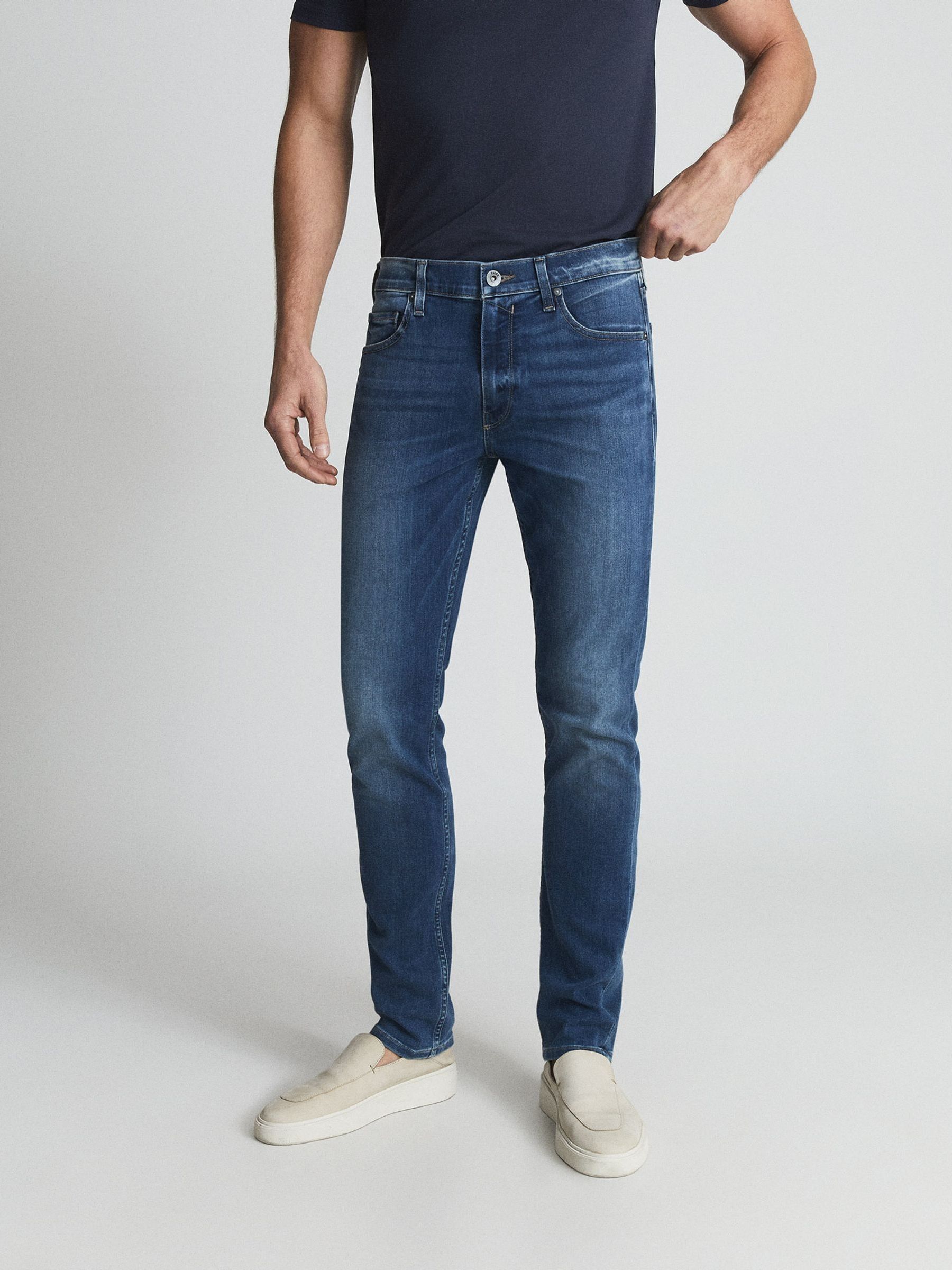 Paige High Stretch Slim Fit Jeans in Light Indigo - Image 3 of 5