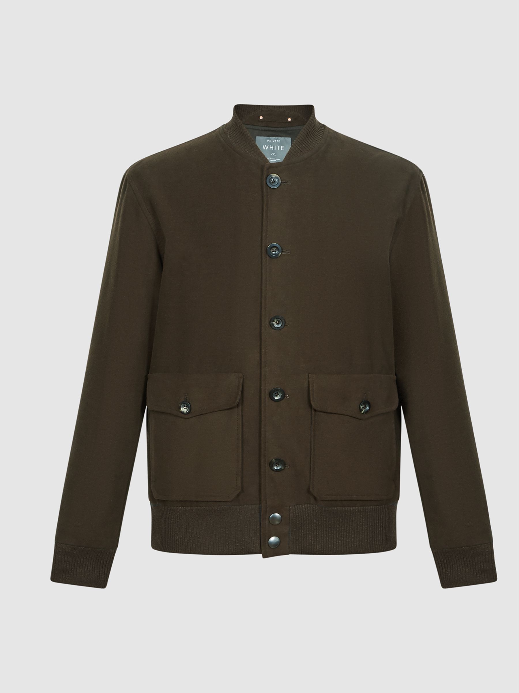 Reiss Private White V.c. Bomber Jacket in Brown | REISS