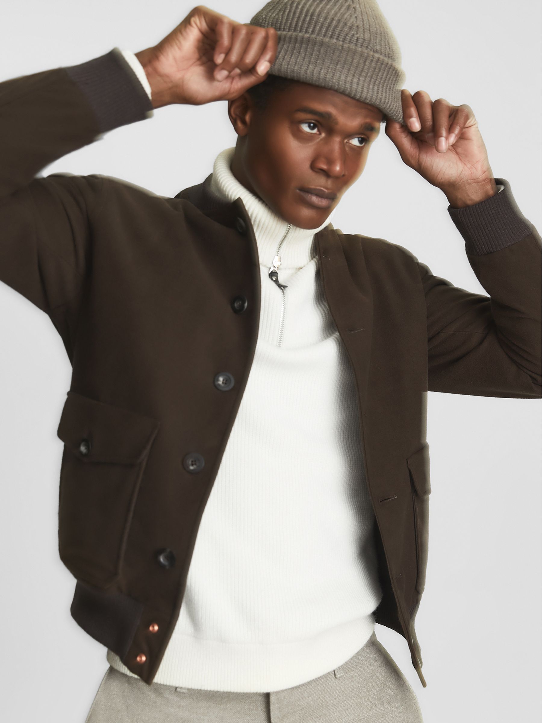 Private White V.c. Bomber Jacket in Brown - Image 7 of 7