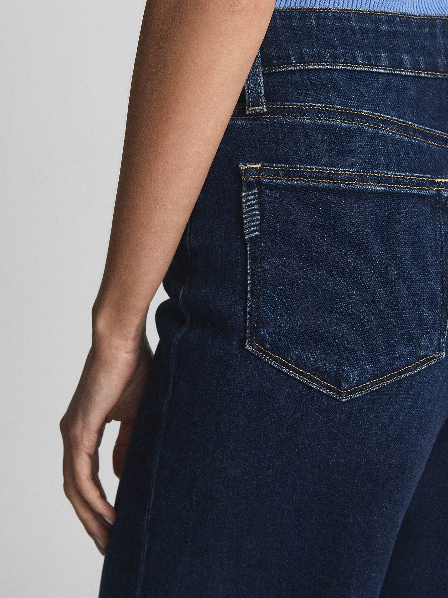 Paige High Rise Wide Leg Jeans in Dark Blue - Image 7 of 7