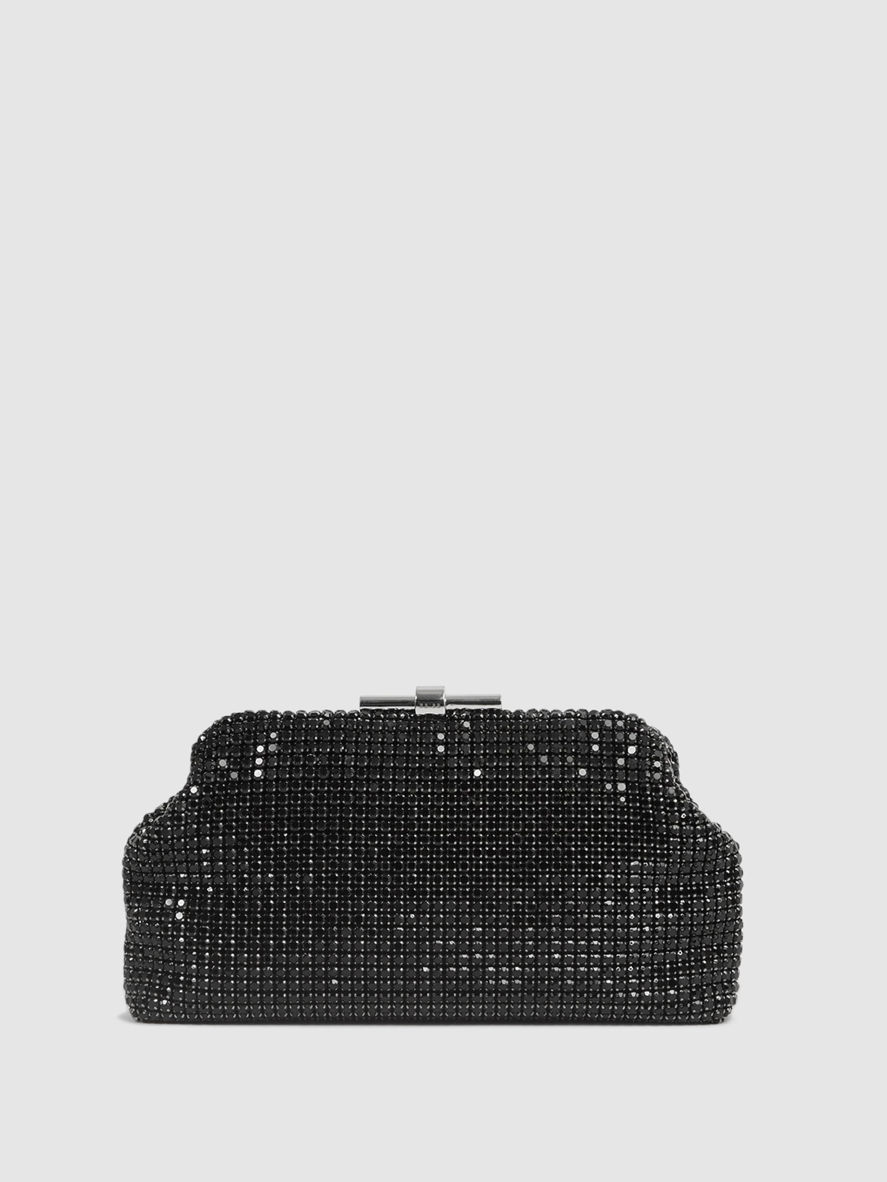 Embellished Clutch Bag in Black - Image 1 of 8 Embellished Clutch Bag in Black - Image 1 of 8