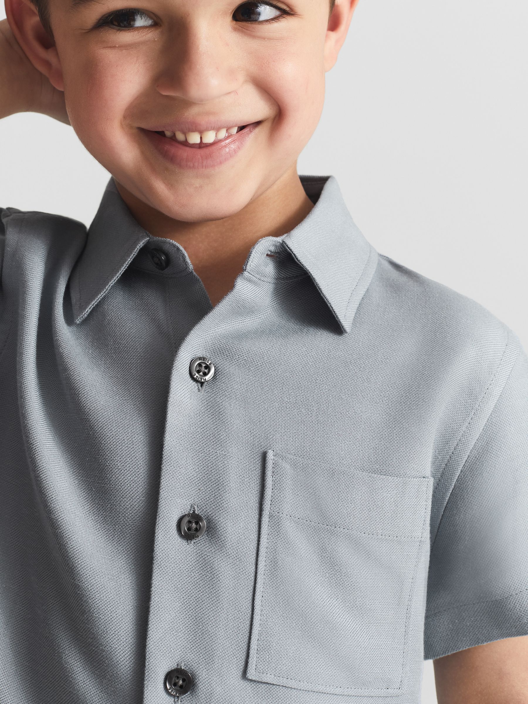 Short Sleeve Shirt in Airforce Blue - Image 1 of 6