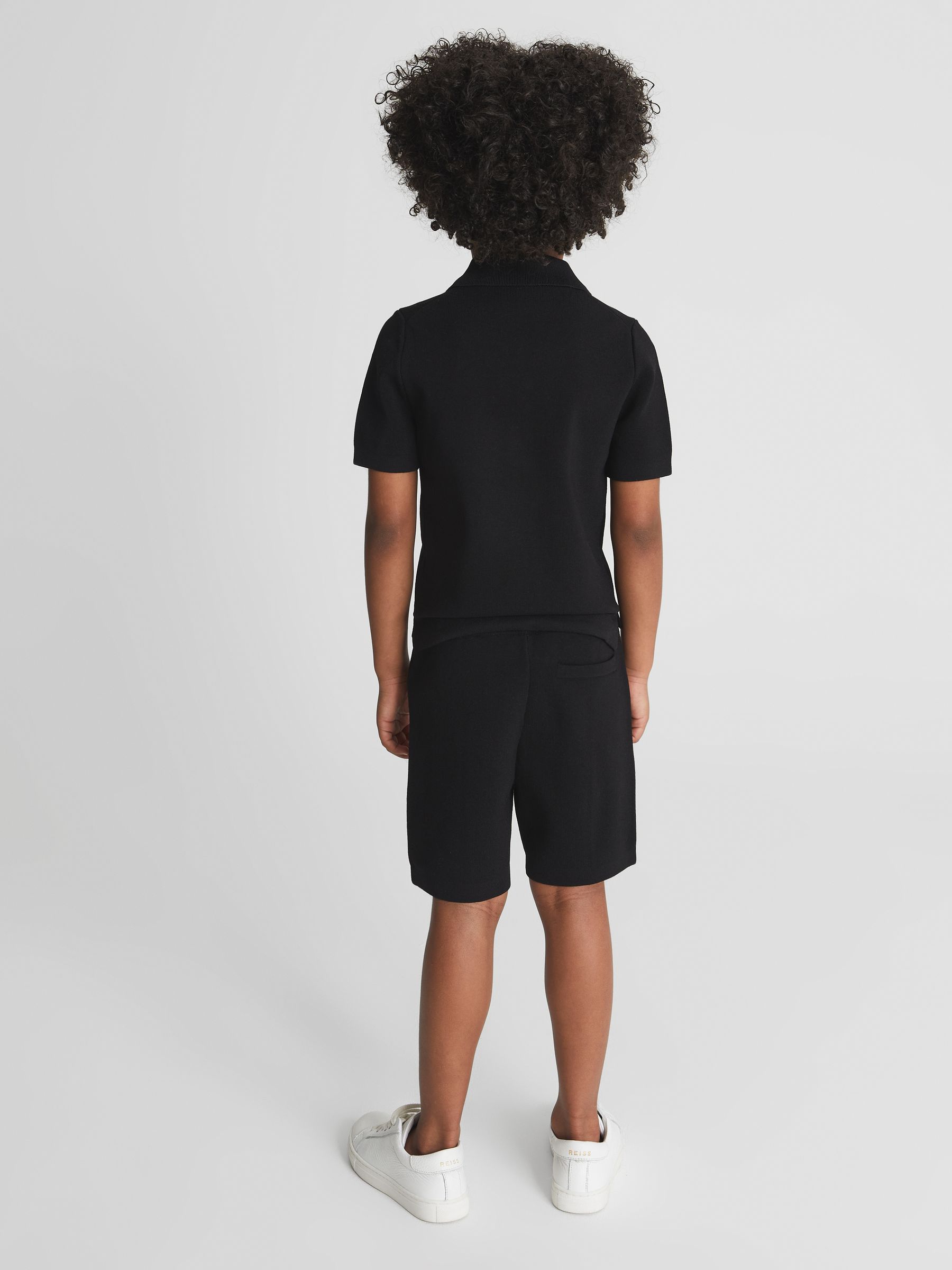 Cuban Collar Stretch Shirt in Black - Image 5 of 6