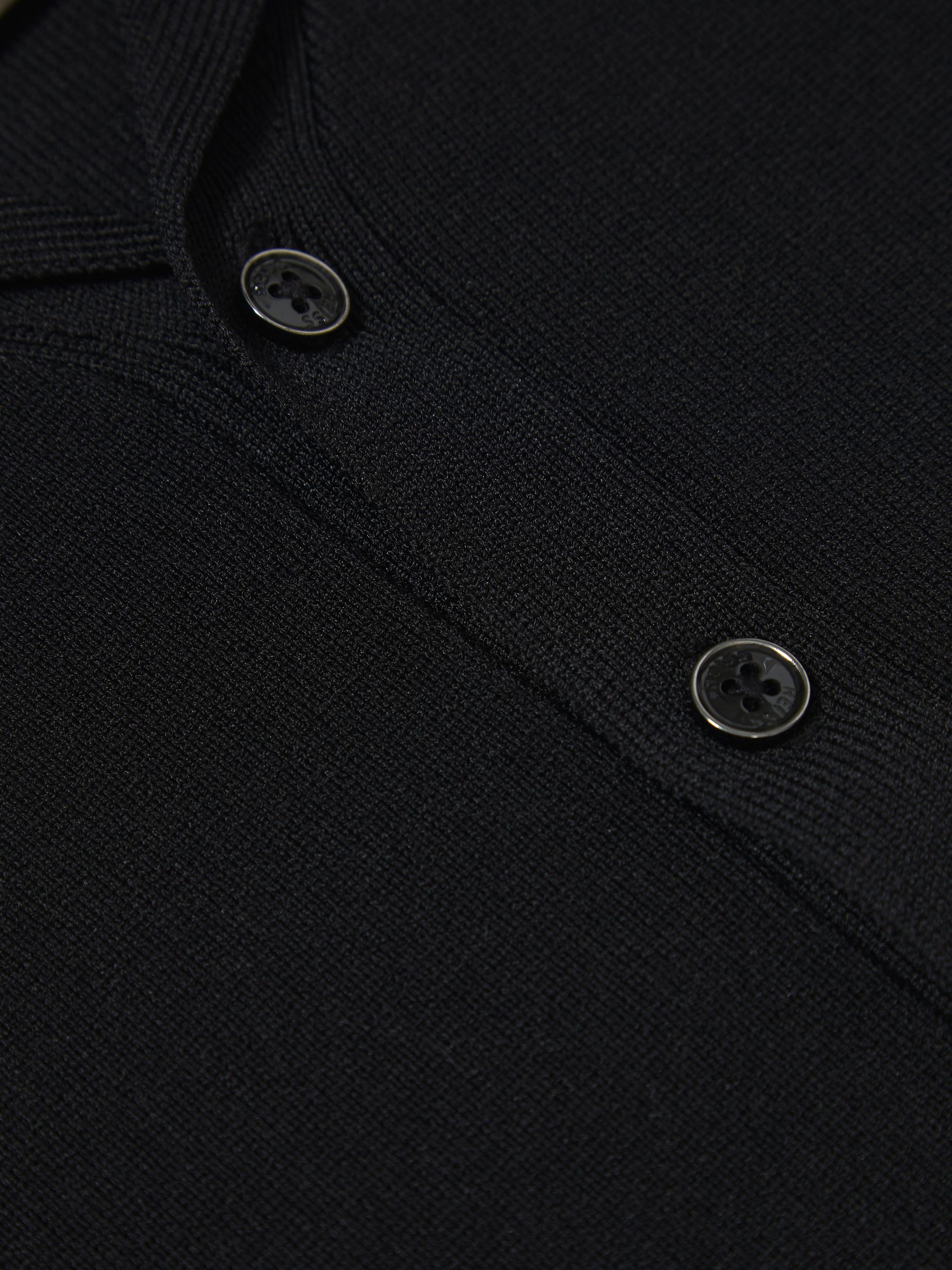 Cuban Collar Stretch Shirt in Black - Image 6 of 6