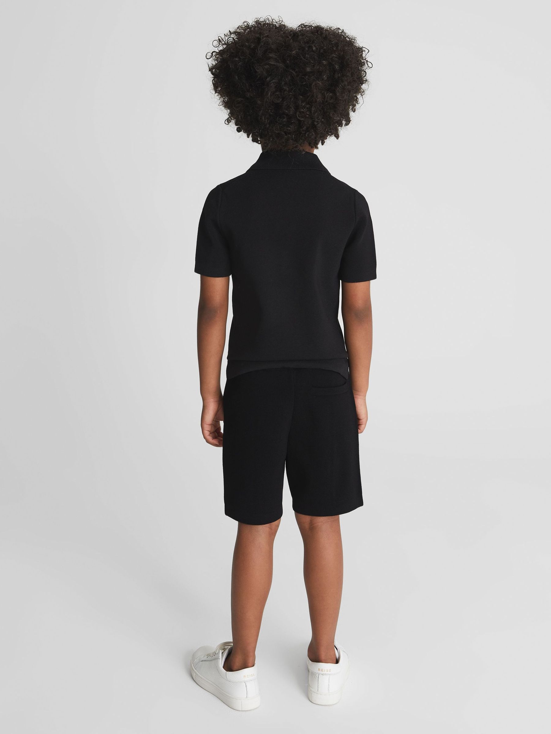 Jogger Style Stretch Shorts in Black - Image 5 of 7