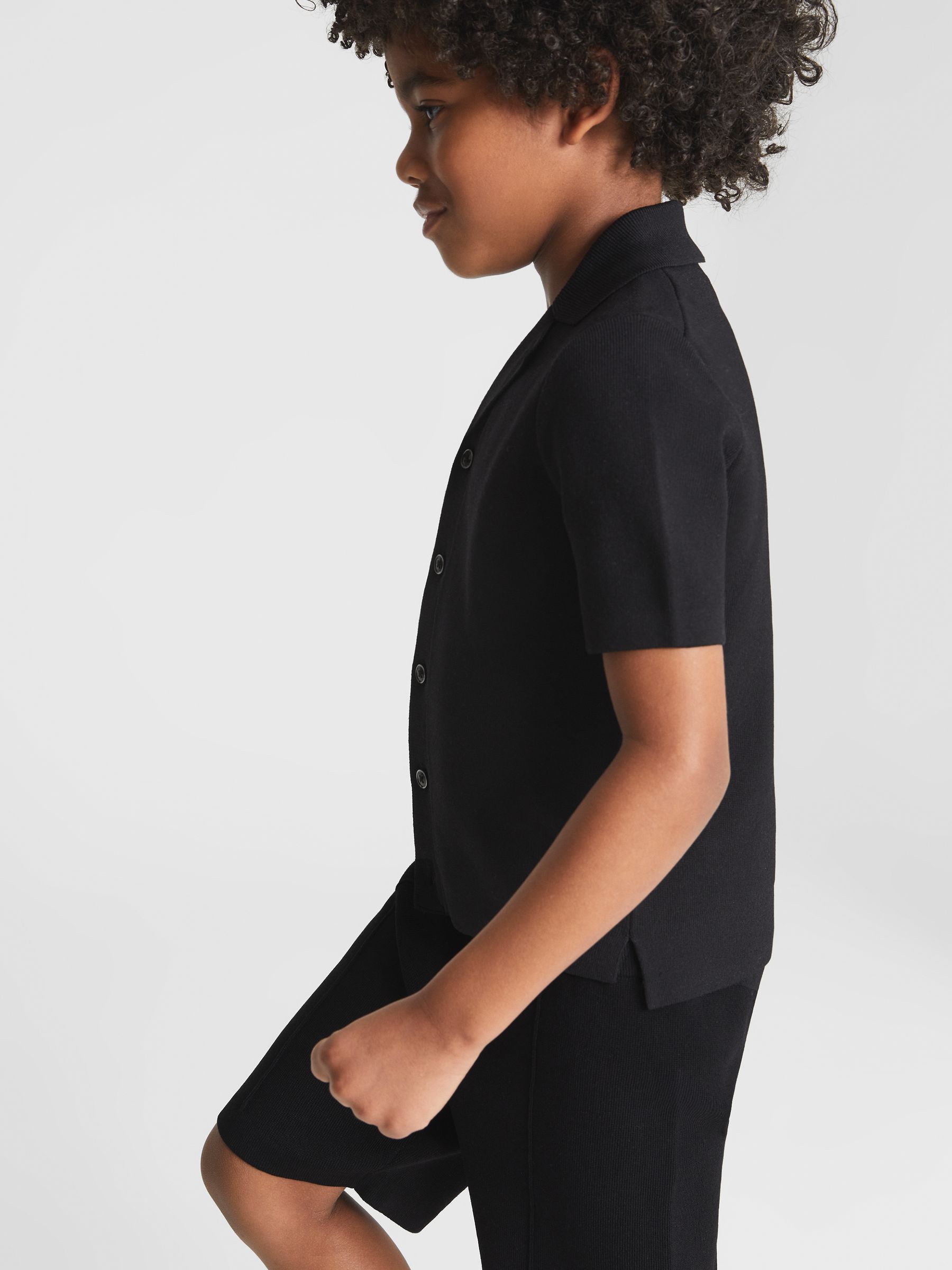 Jogger Style Stretch Shorts in Black - Image 6 of 7