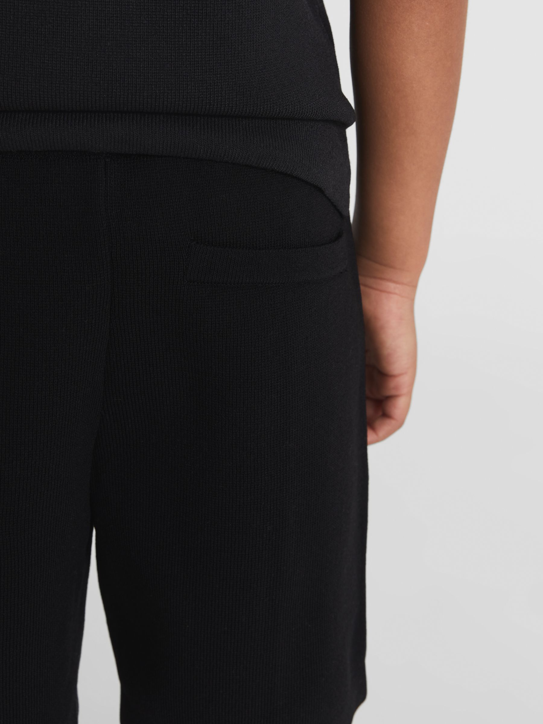 Jogger Style Stretch Shorts in Black - Image 7 of 7
