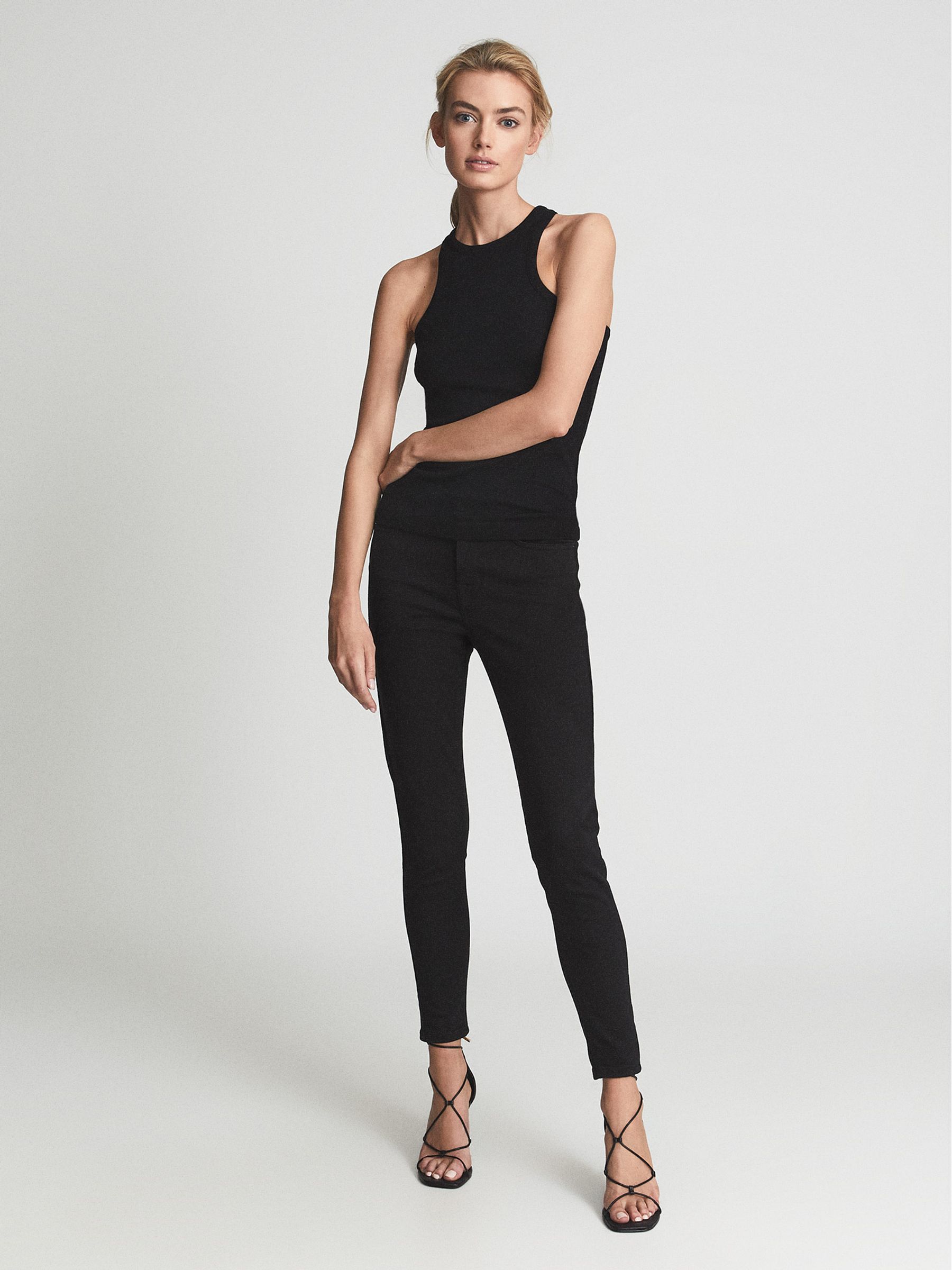 Reiss Mid Rise Skinny Jeans in Black REISS