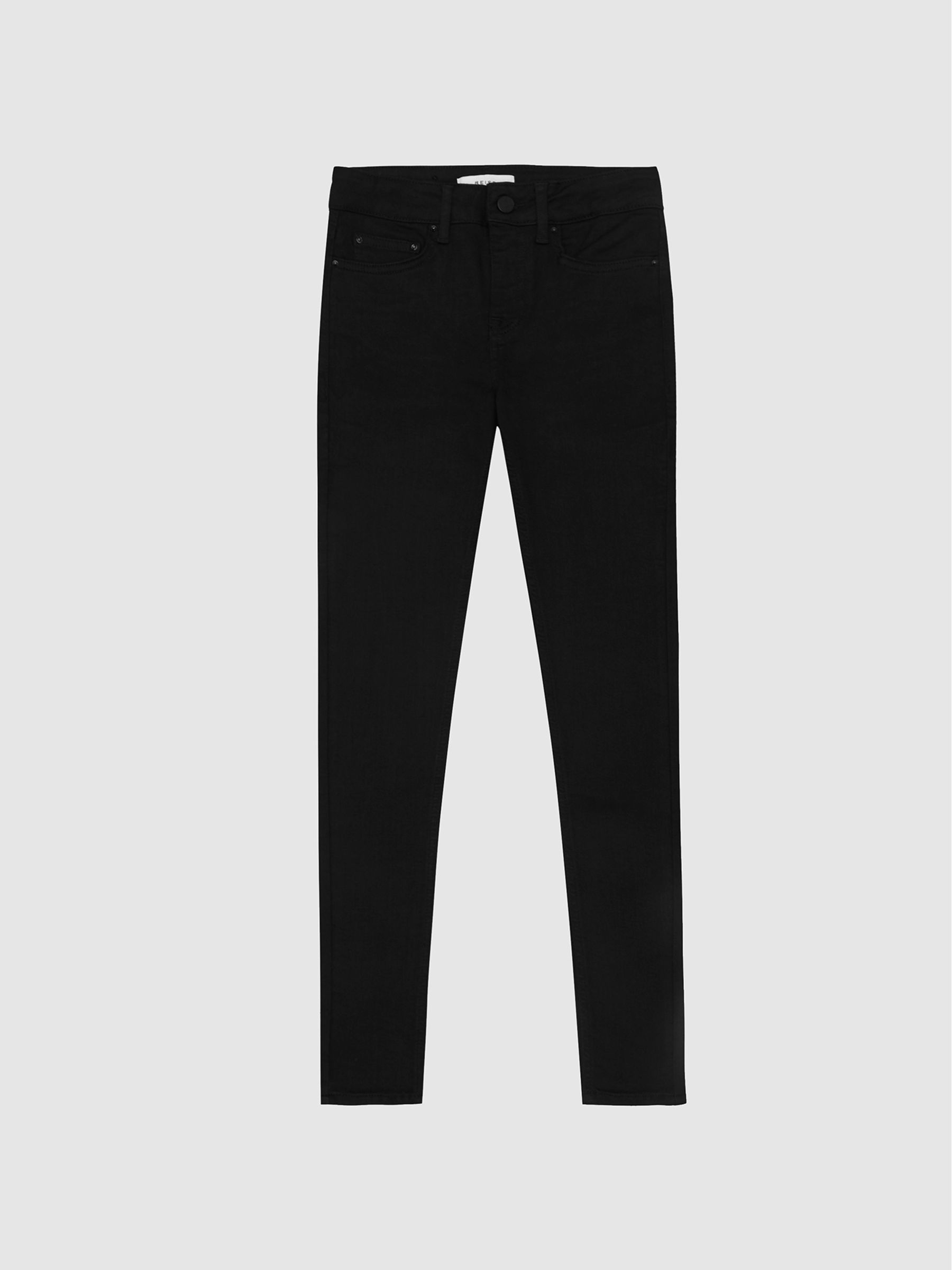 Mid Rise Skinny Jeans in Black - Image 2 of 6
