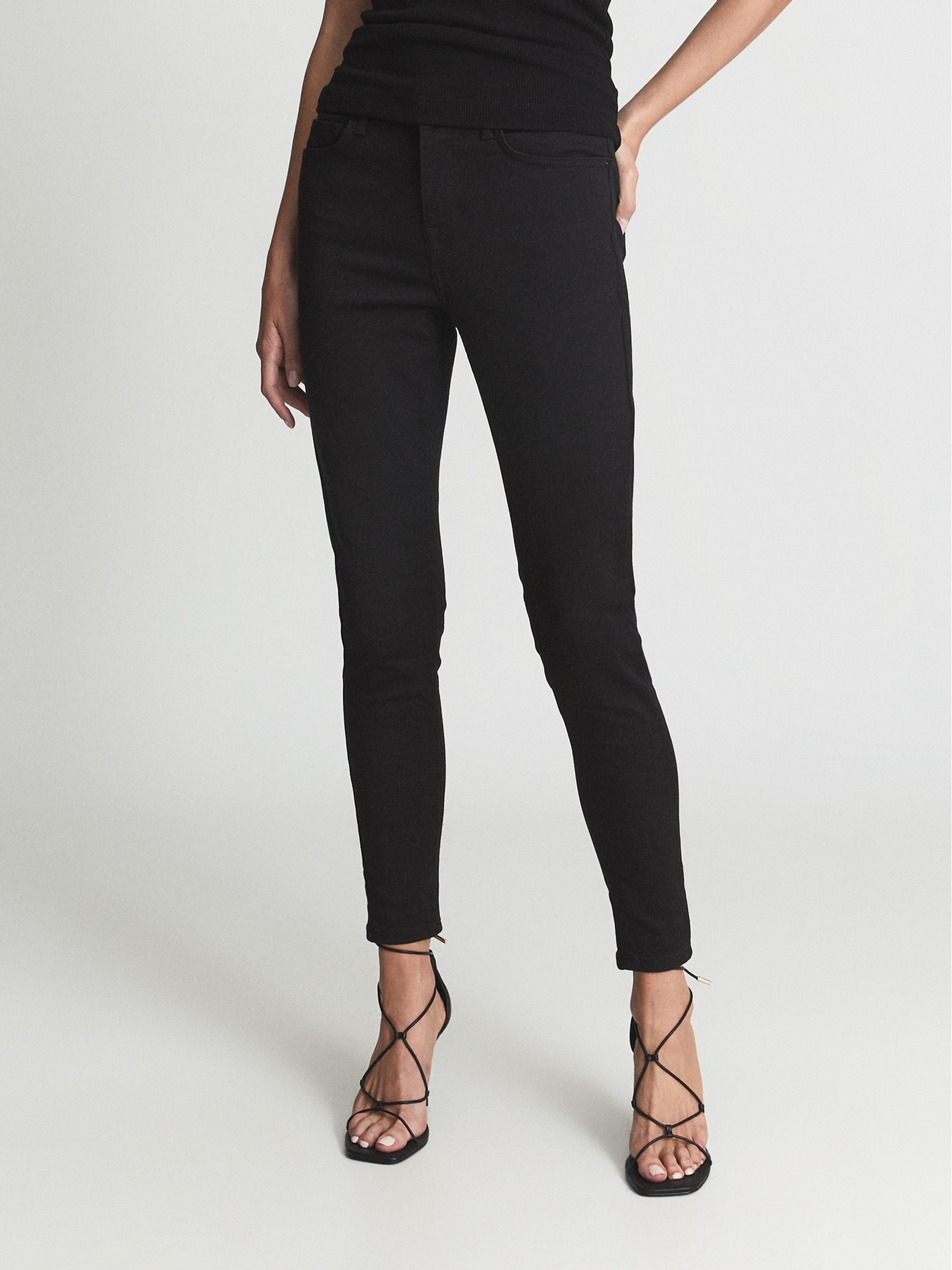 Mid Rise Skinny Jeans in Black - Image 3 of 6