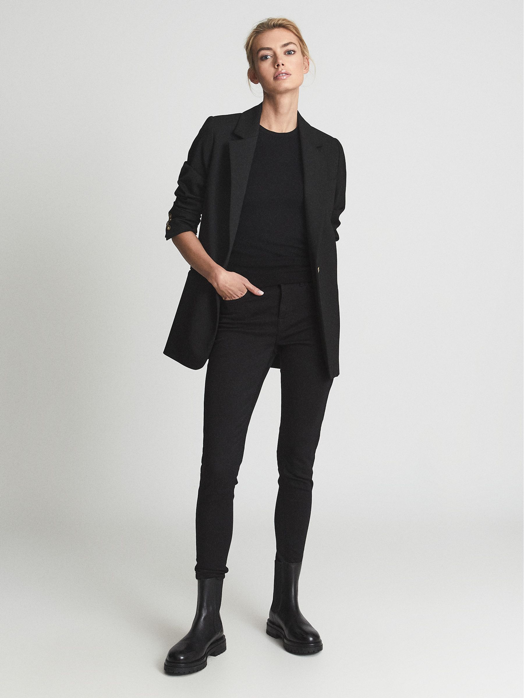 Mid Rise Skinny Jeans in Black - Image 4 of 6