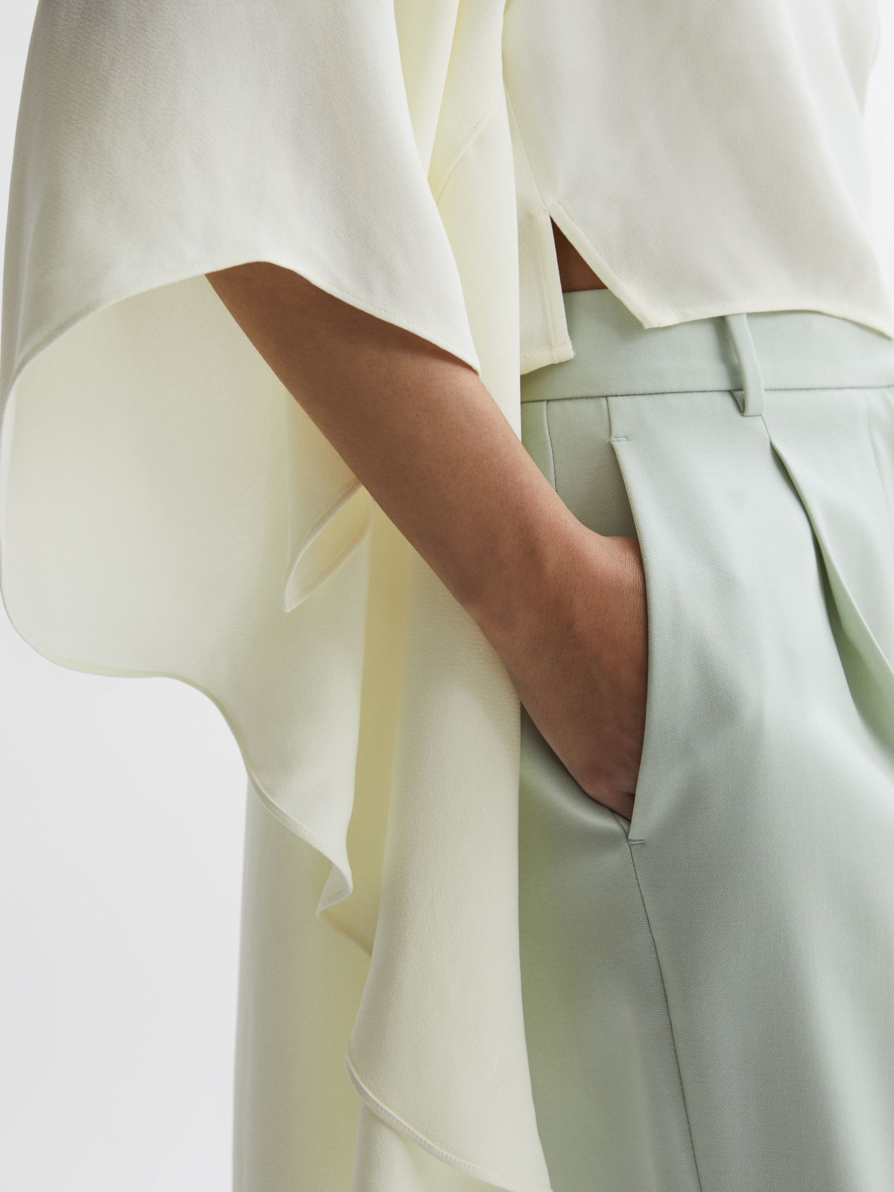 Cape Crew Neck Blouse in Ivory - Image 3 of 5