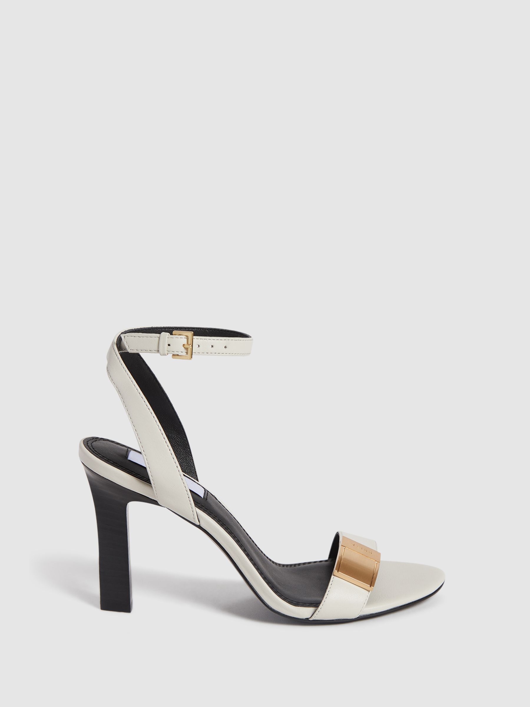Strappy Heel Sandals in Off White - Image 1 of 8