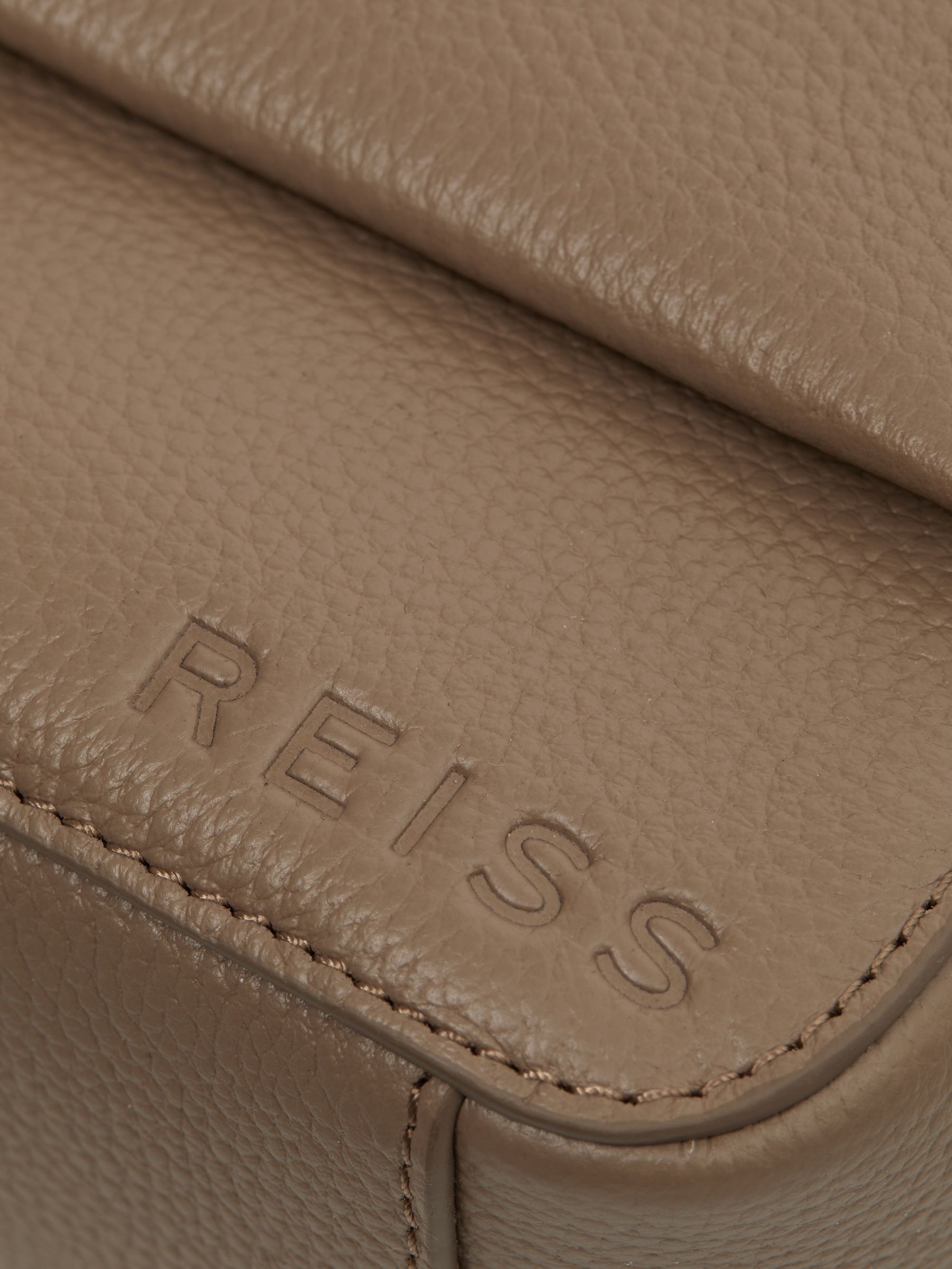 Leather Crossbody Bag in Taupe - Image 6 of 9