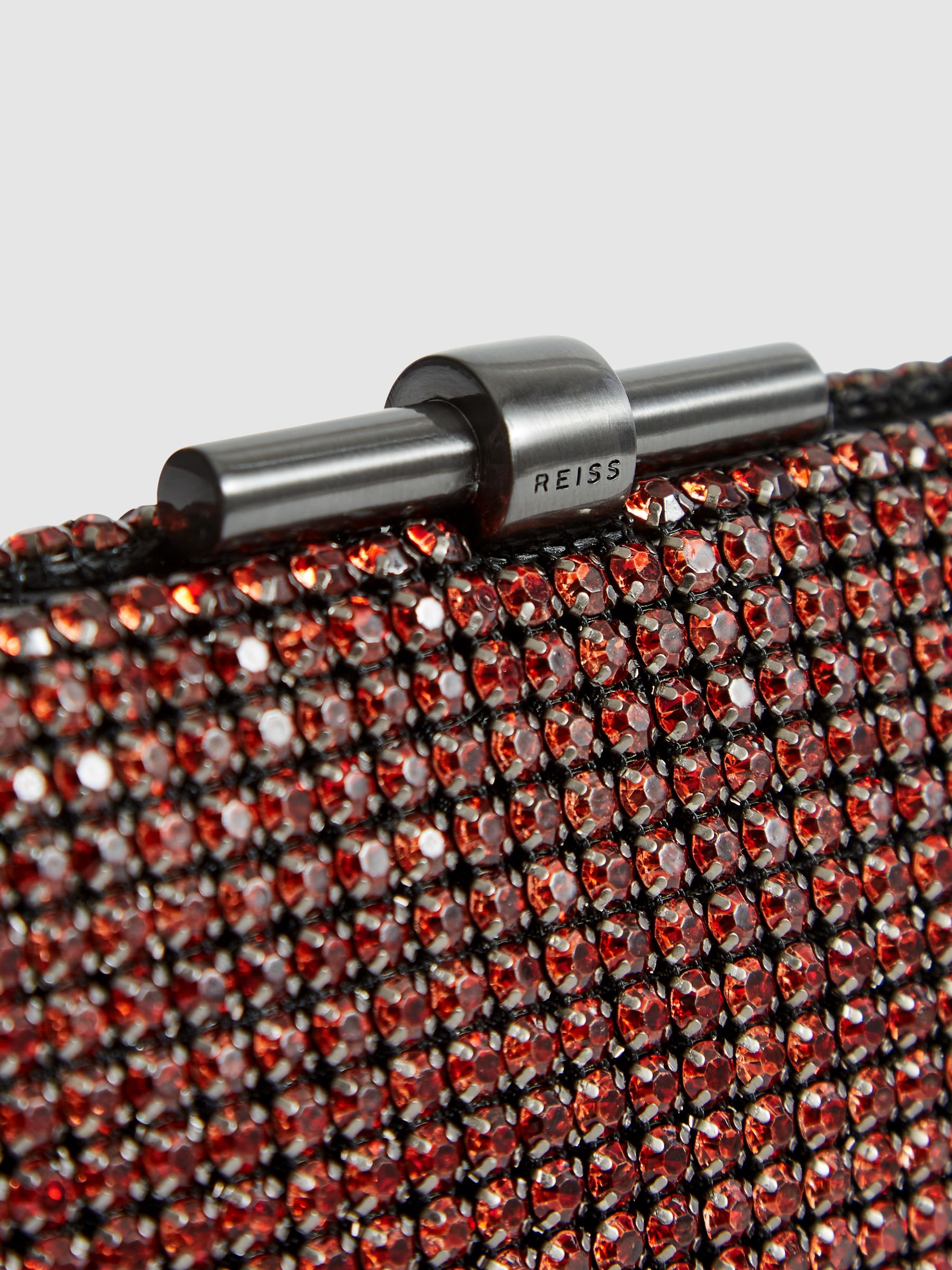 Embellished Clutch Bag in Orange - Image 6 of 9