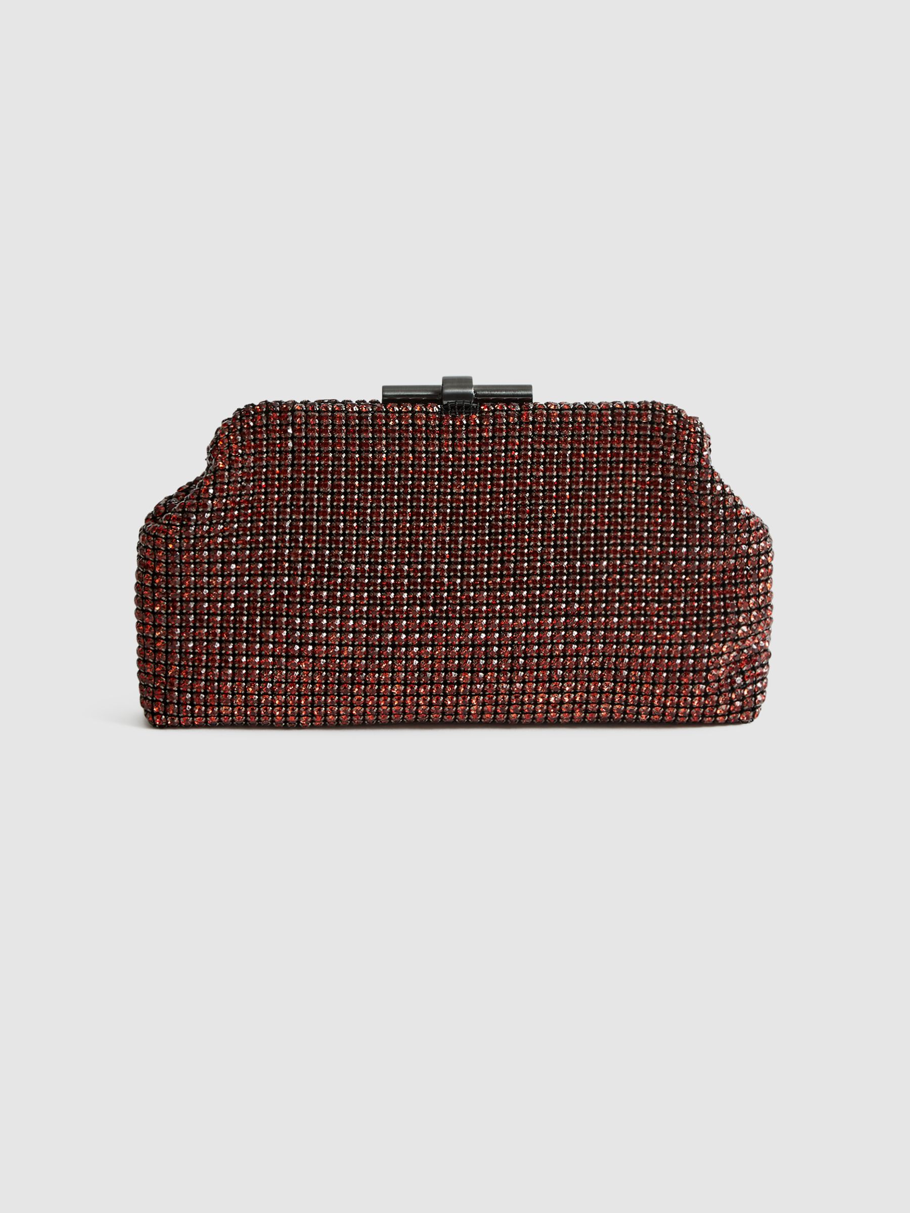 Embellished Clutch Bag in Orange - Image 9 of 9