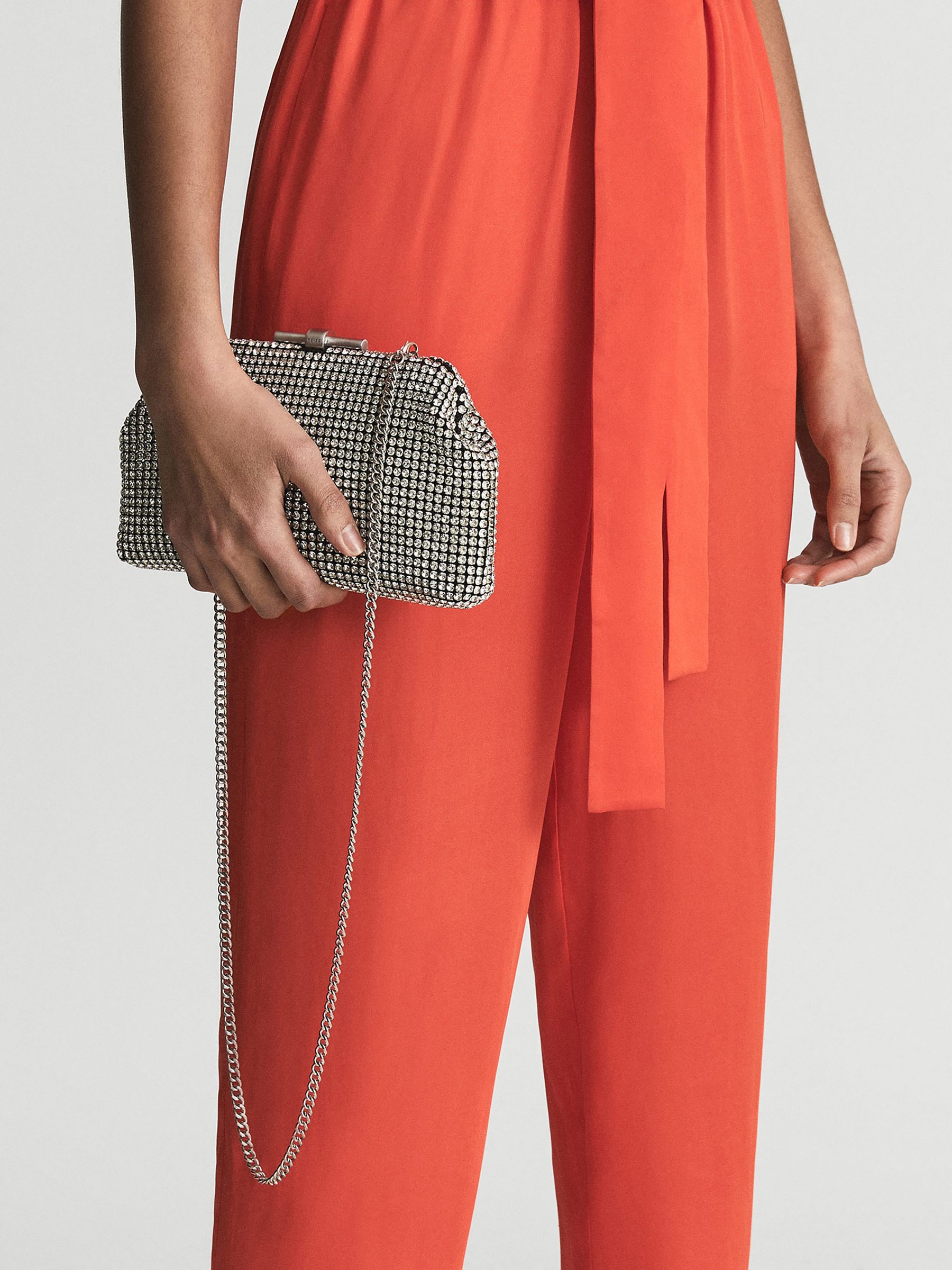 Embellished Clutch Bag in Silver - Image 2 of 9