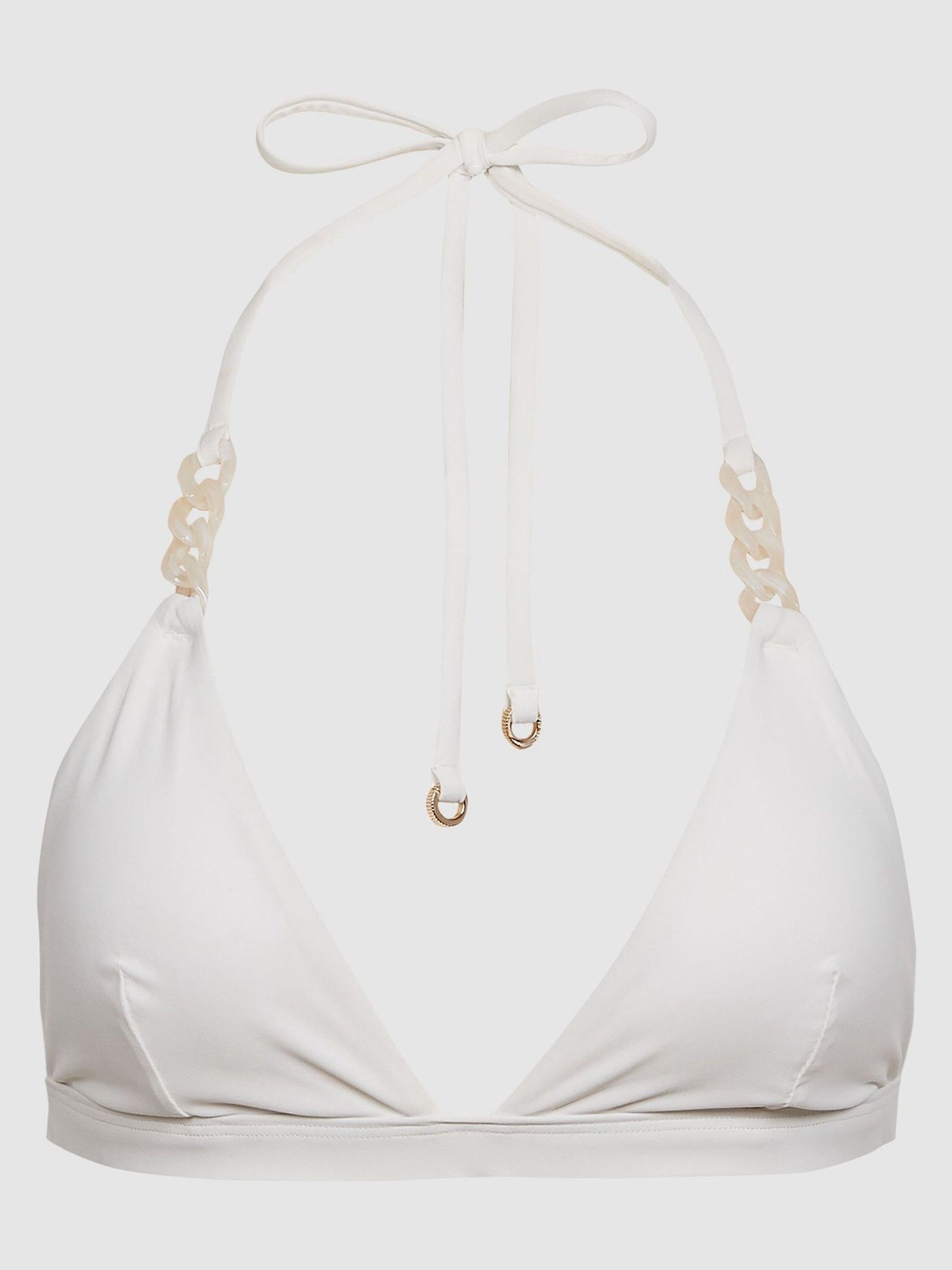 Triangle Bikini Top in White - Image 2 of 5 Triangle Bikini Top in White - Image 2 of 5