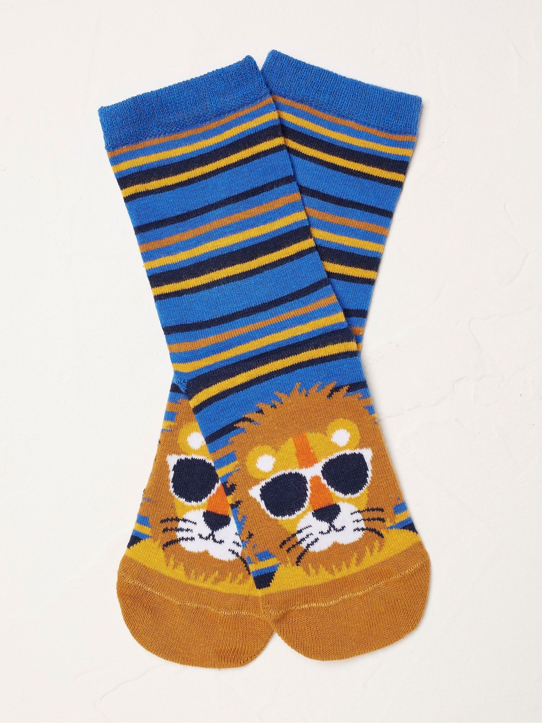 Cobalt Blue Lion Socks - Image 1 of 2 Cobalt Blue Lion Socks - Image 1 of 2