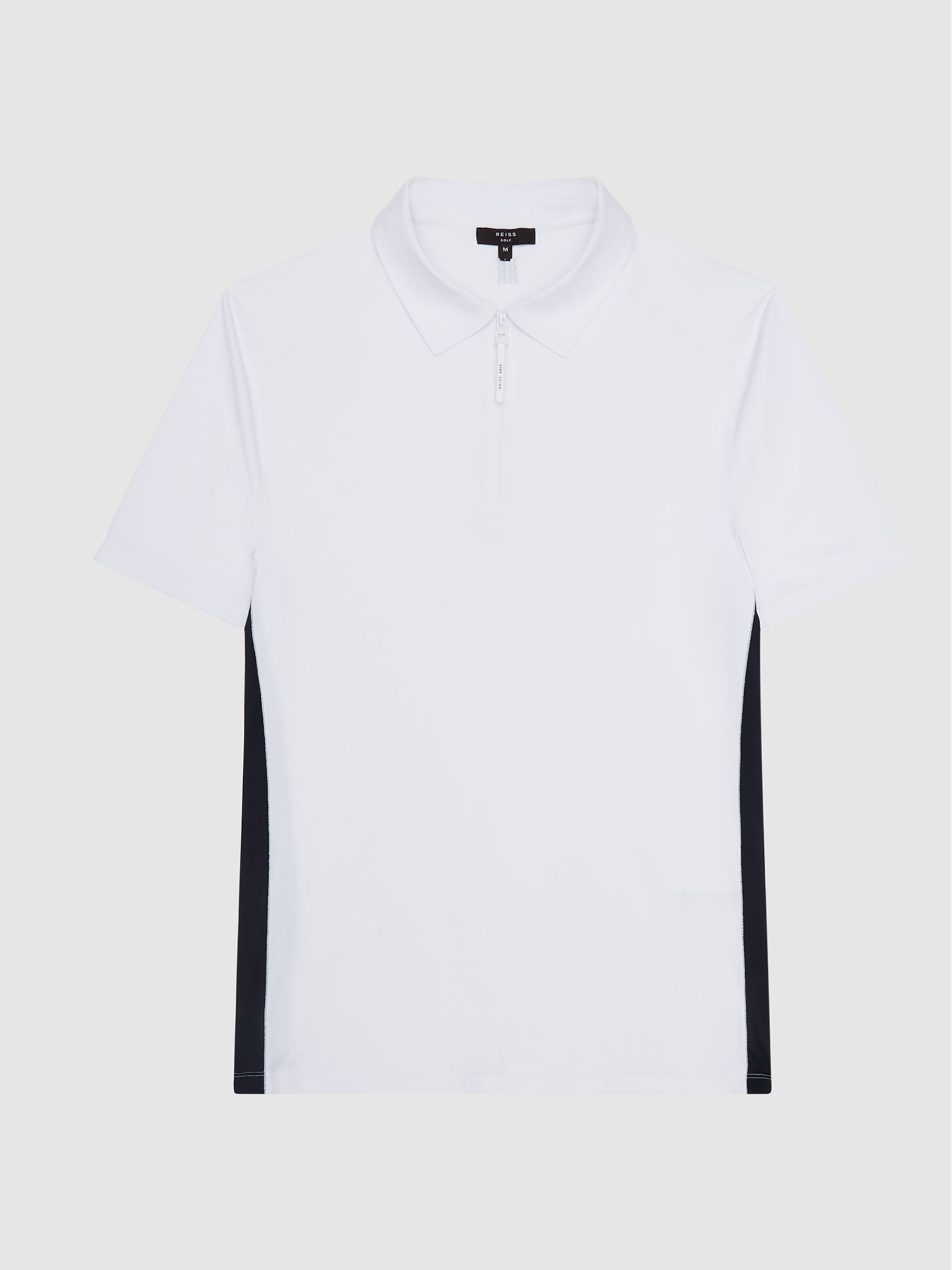 Golf Half Zip Stretch Polo in White/Air Force - Image 2 of 7