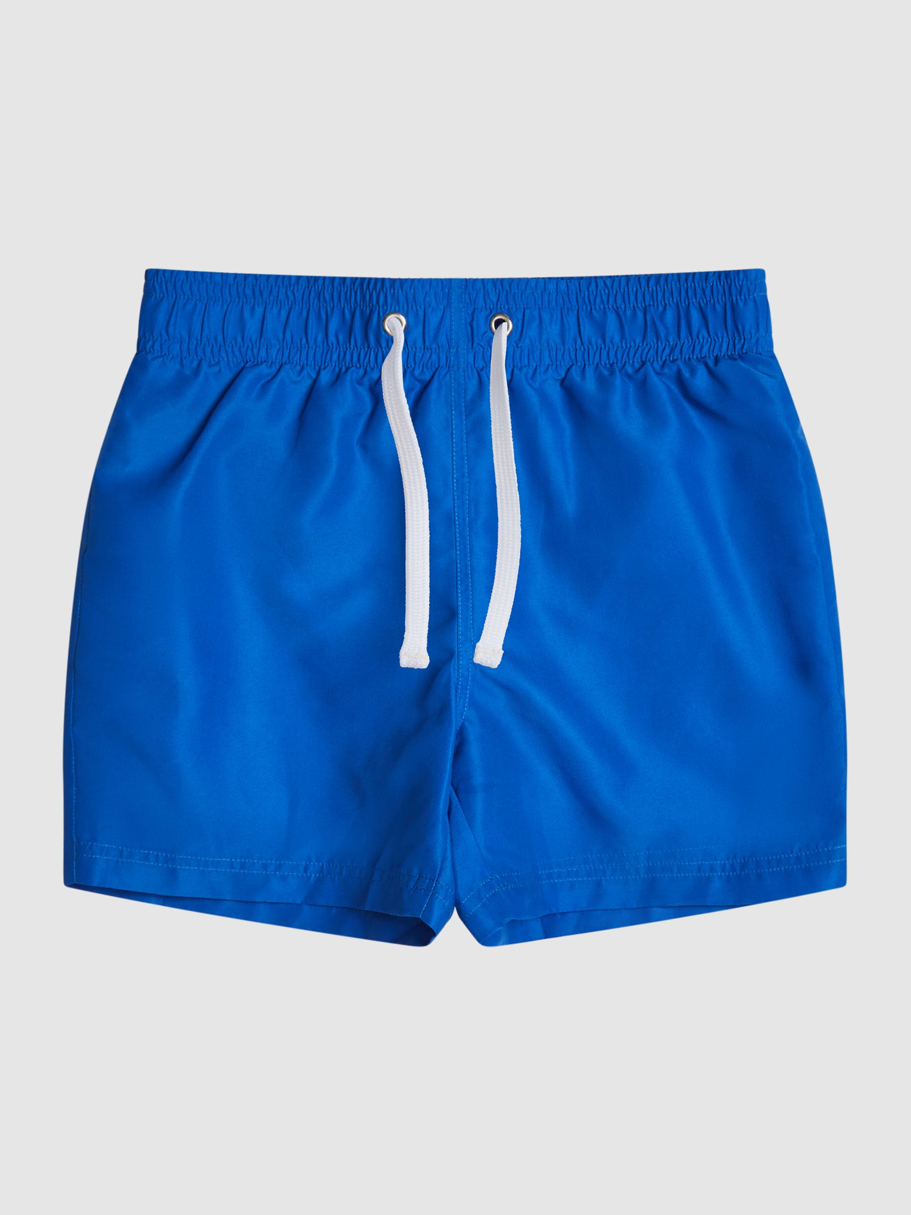 Junior Plain Drawstring Swim Shorts in Bright Blue - Image 2 of 5