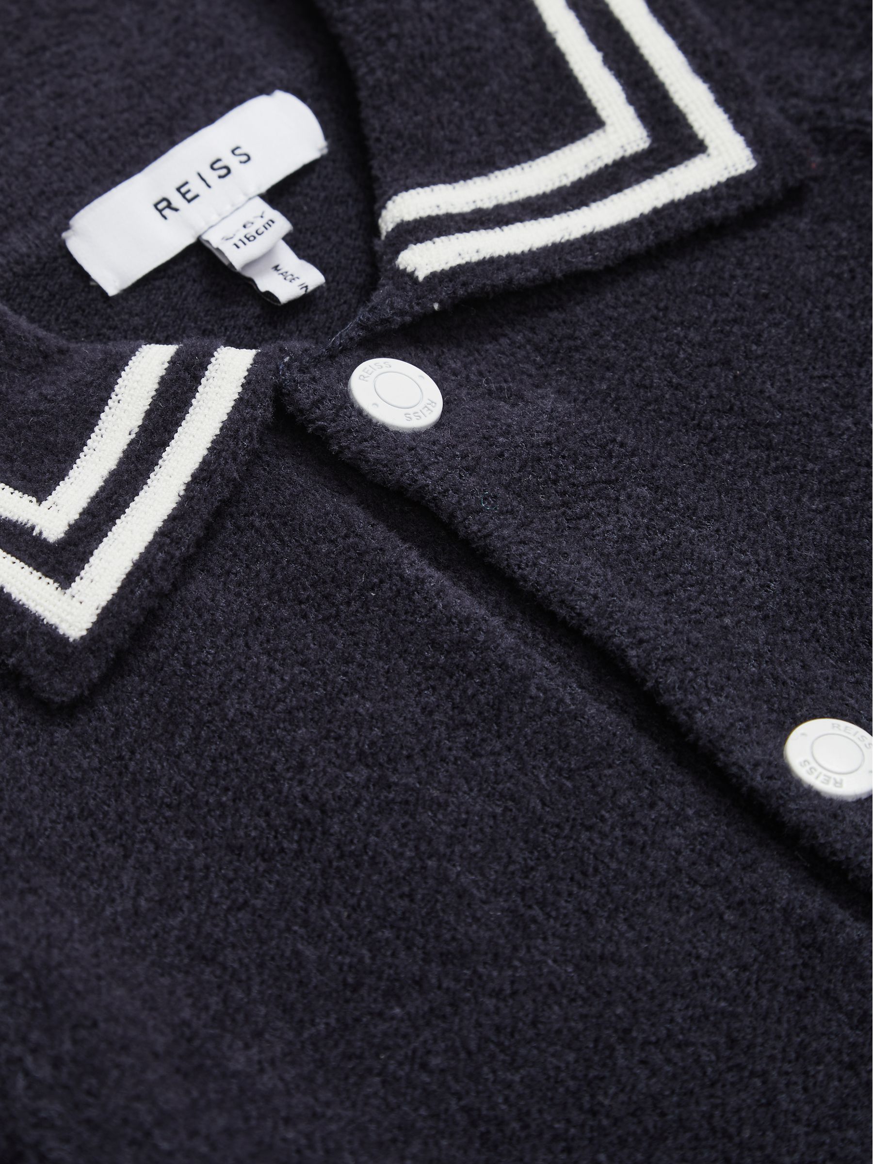 Velour Stripe Shirt in Navy - Image 6 of 6