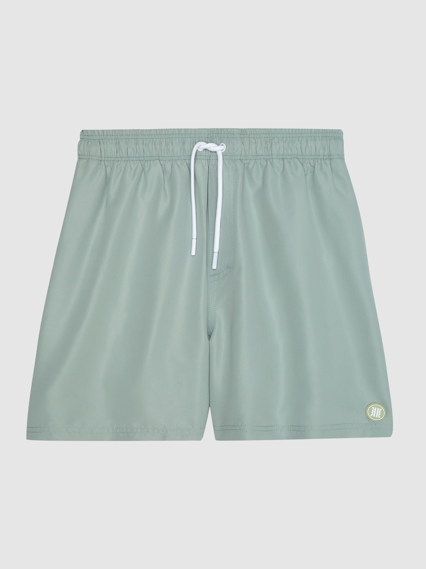 Plain Drawstring Swim Shorts in Mint - Image 2 of 6