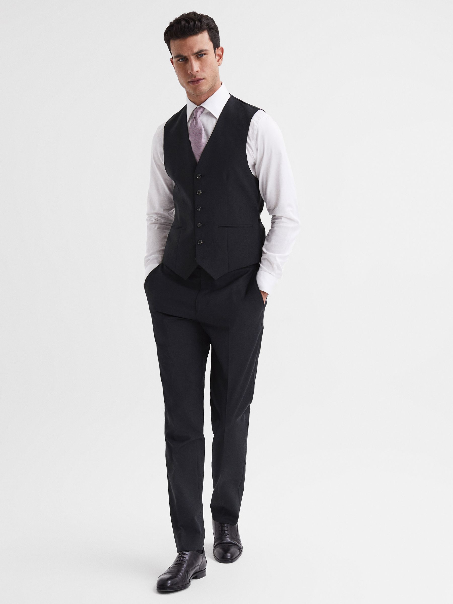 Modern Fit Travel Waistcoat in Black - Image 3 of 5