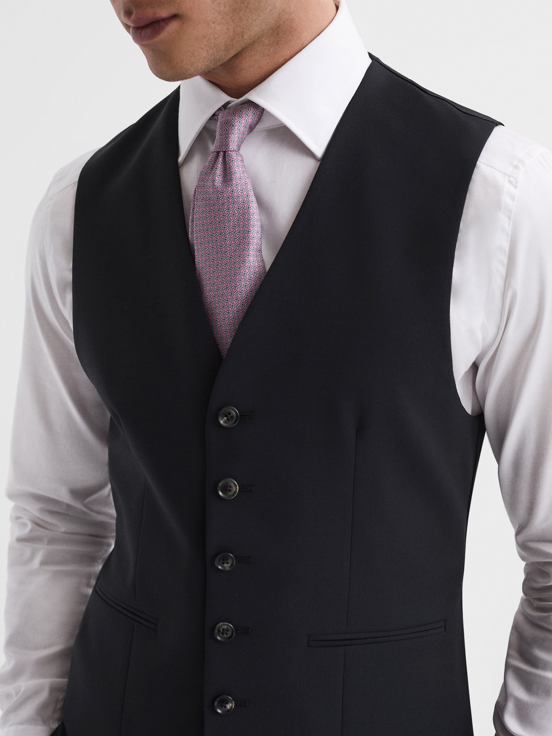 Modern Fit Travel Waistcoat in Black - Image 4 of 5