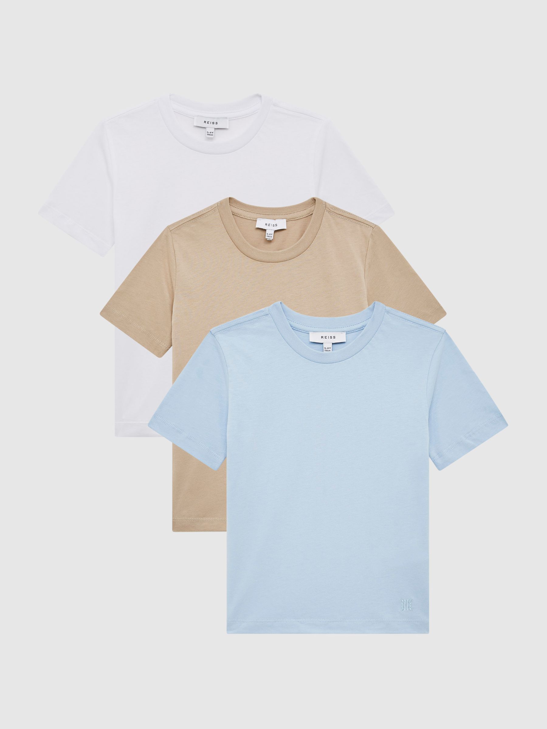 Pack Of Three T Shirts in Multi Neutral - Image 1 of 7