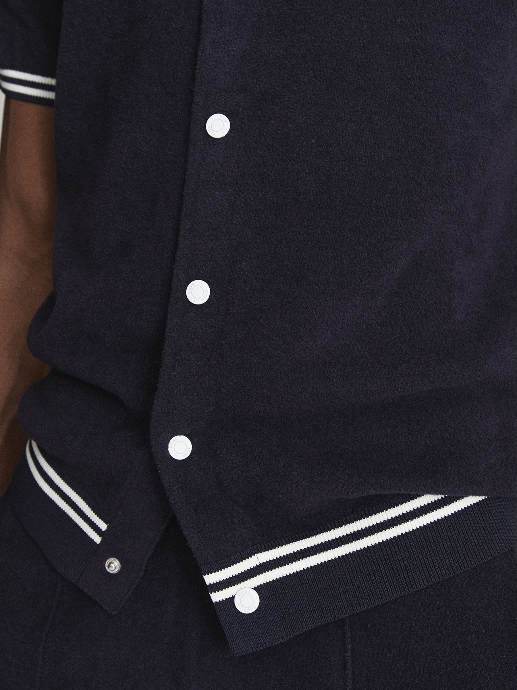 Velour Side Stripe Shirt in Navy - Image 7 of 7