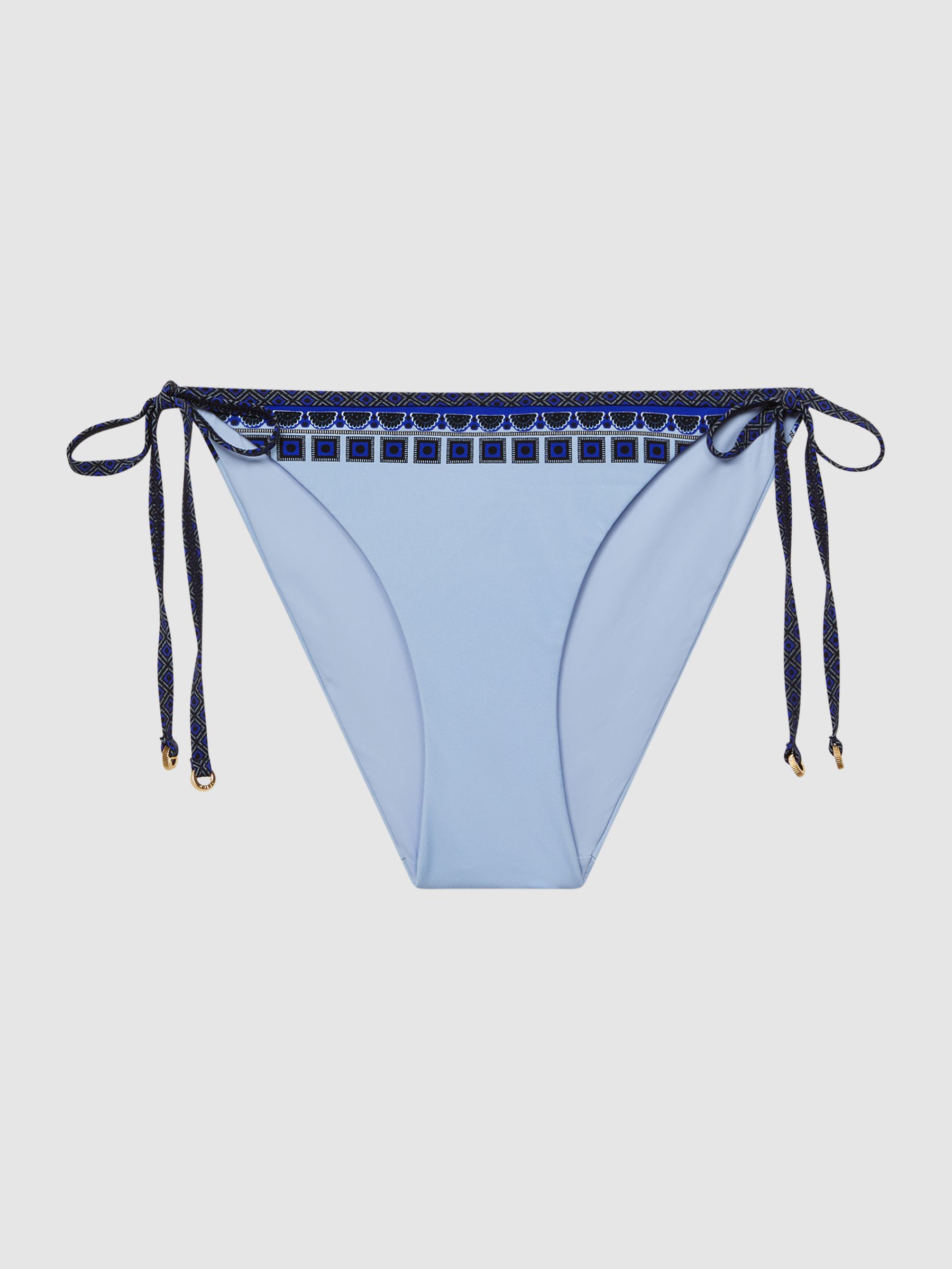 Printed Trim Bikini Bottoms in Blue Print - Image 2 of 5
