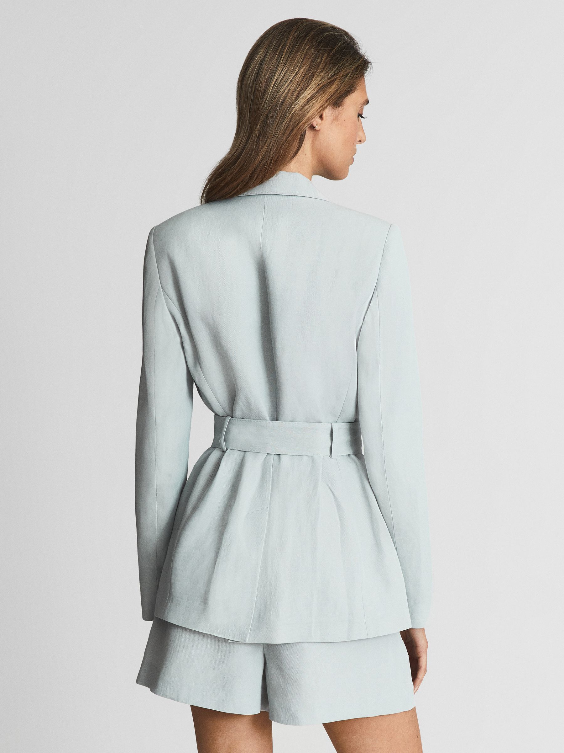 Tie Waist Blazer in Blue - Image 5 of 7