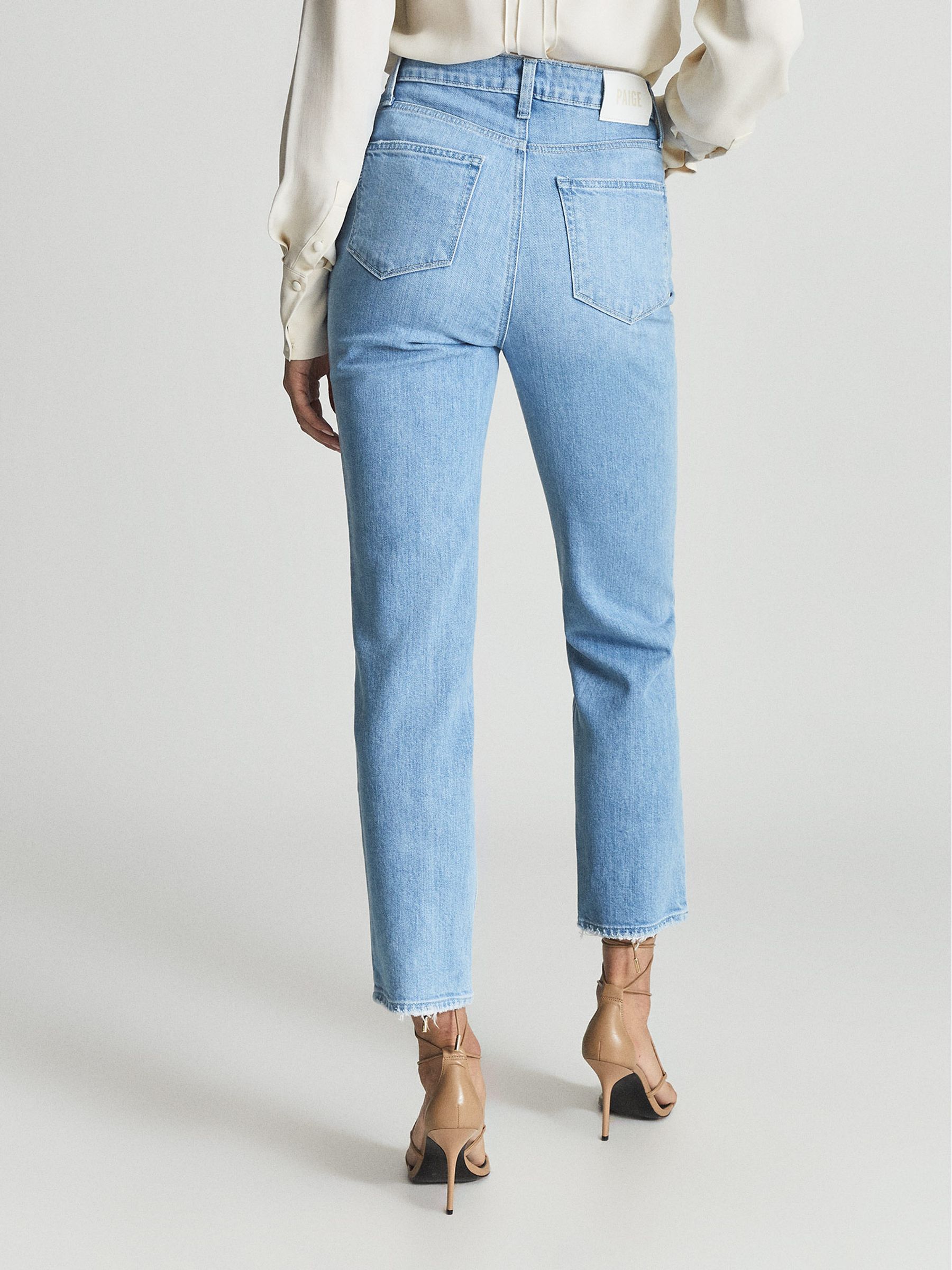 Paige Straight Leg Jeans in Light Blue - Image 5 of 7
