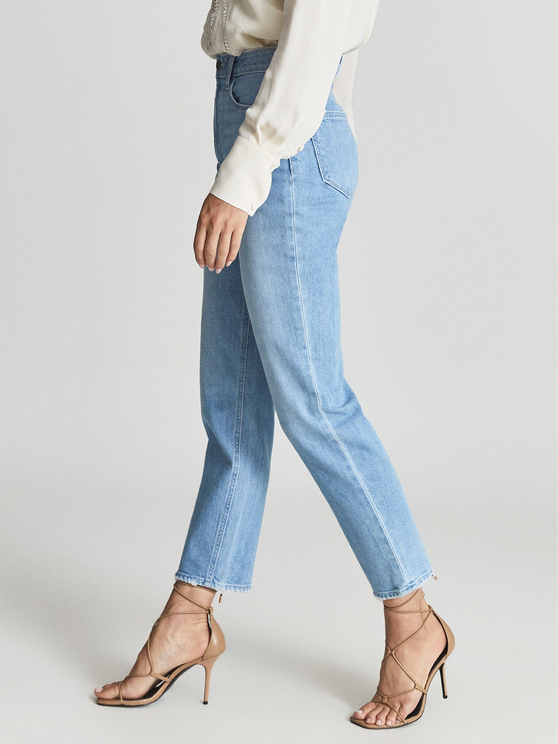 Paige Straight Leg Jeans in Light Blue - Image 6 of 7